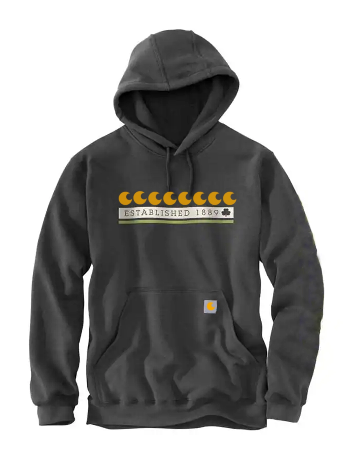 Loose Fit Midweight Hooded Shamrock Graphic Sweatshirt