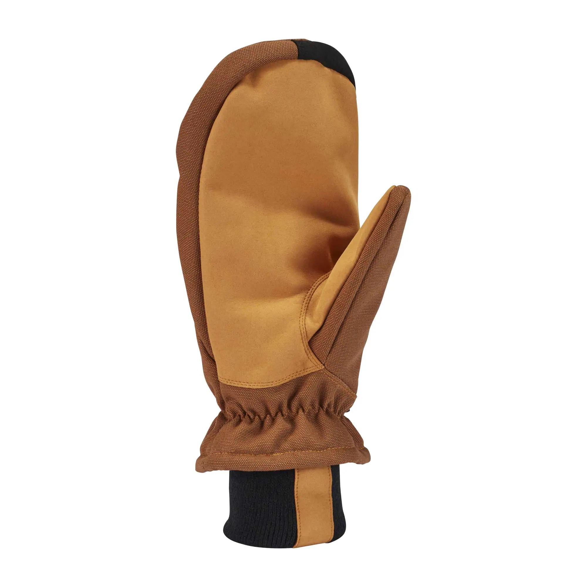 Insulated Duck Synthetic Leather Knit Cuff Mitt
