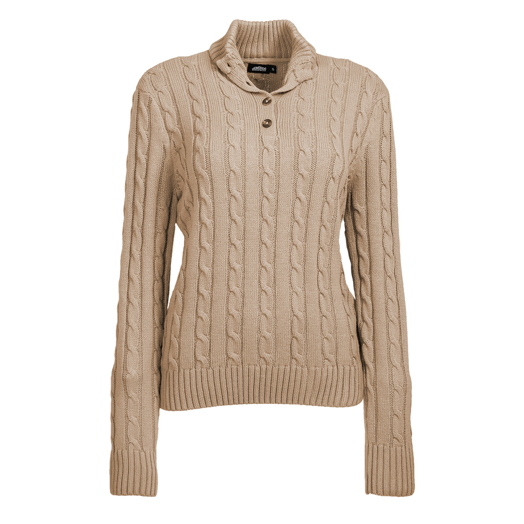Women's Cable Knit Button Up Jersey