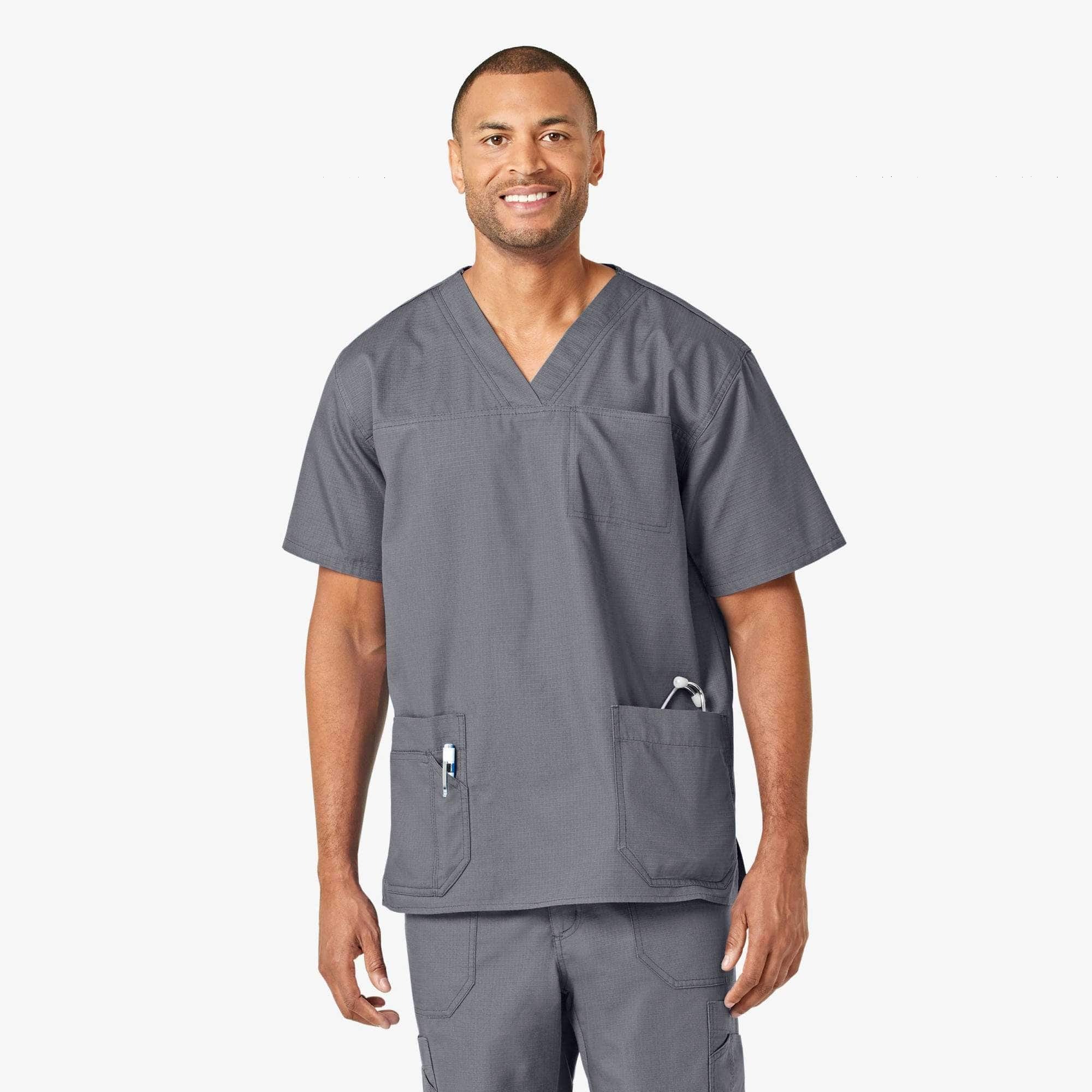 Ripstop 4-Pocket V-Neck Scrub Top