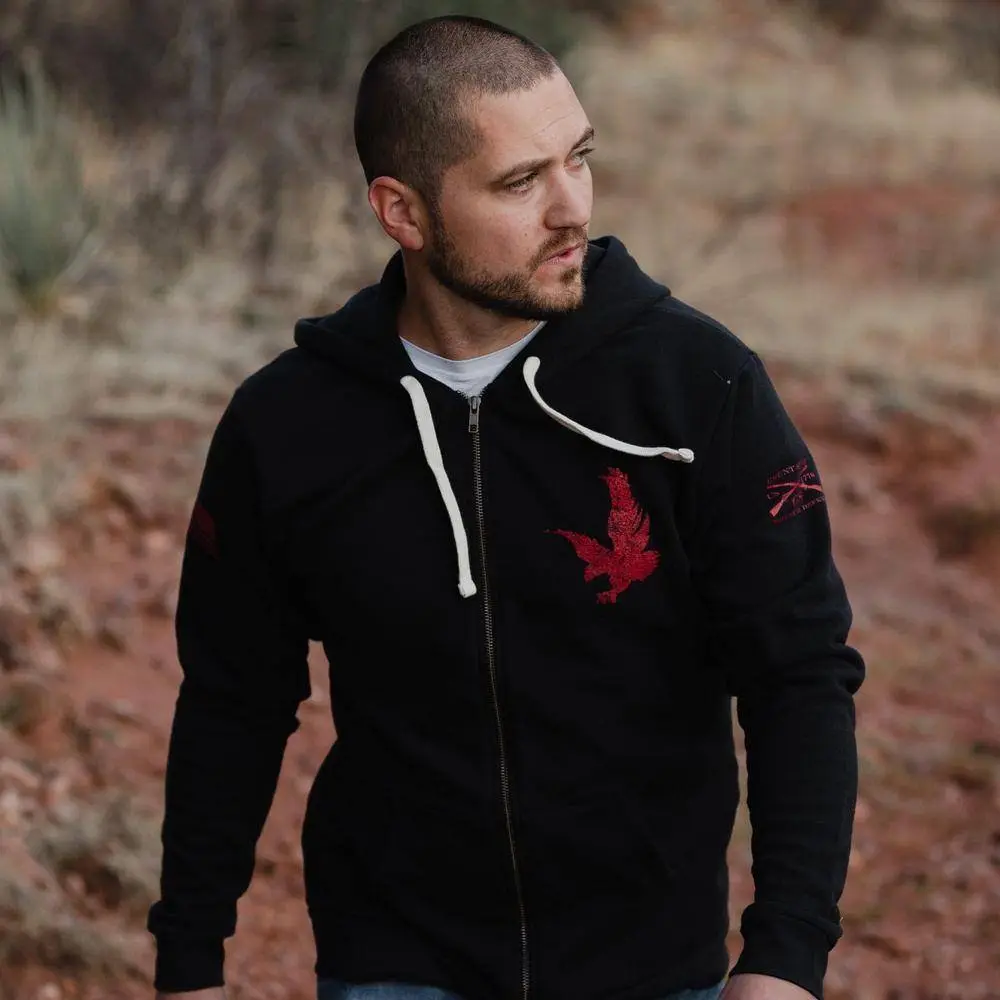Freedom Flag Full-Zip Hoodie - Black