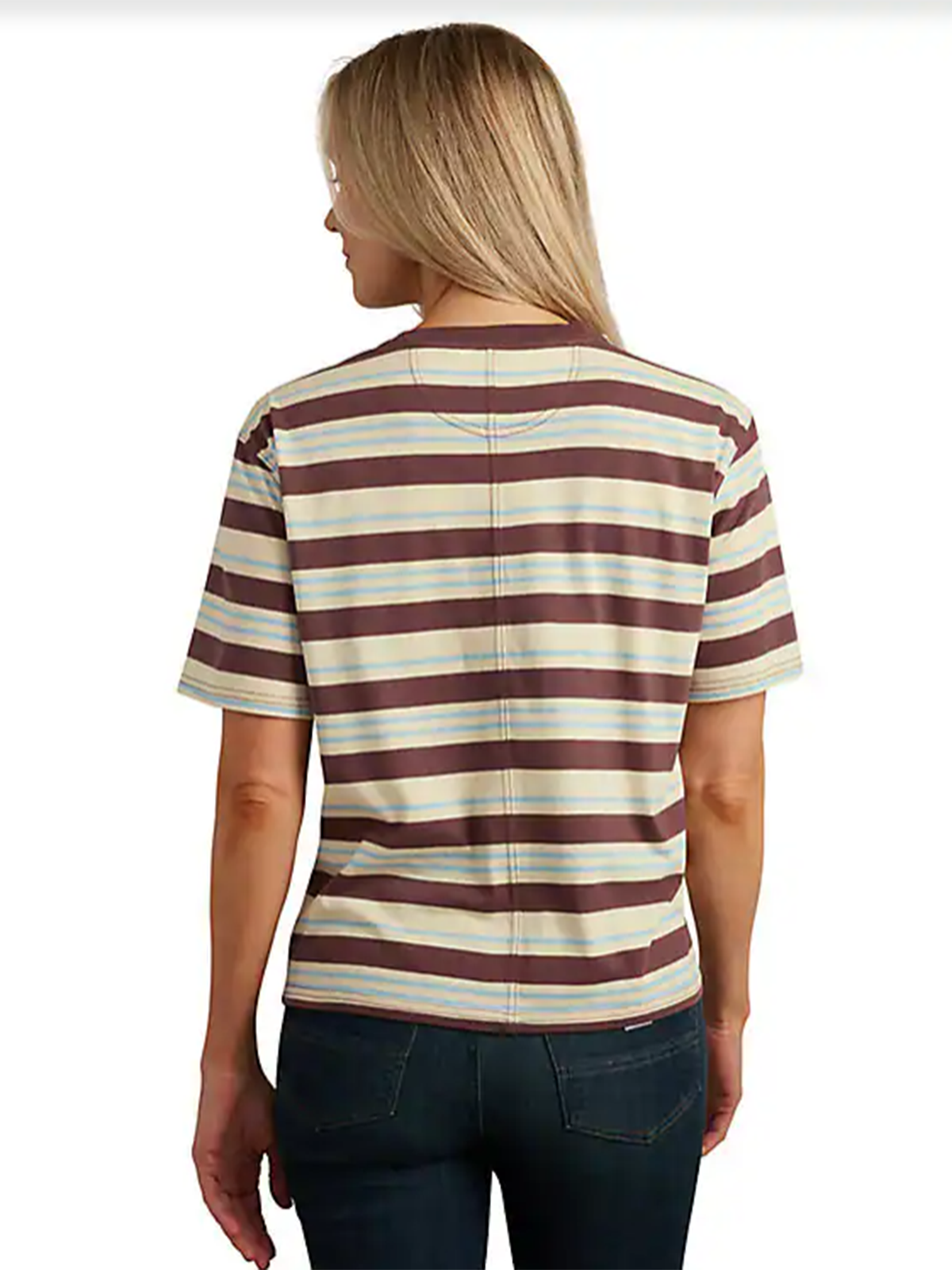 Women's Loose Fit Short-Sleeve Striped T-Shirt