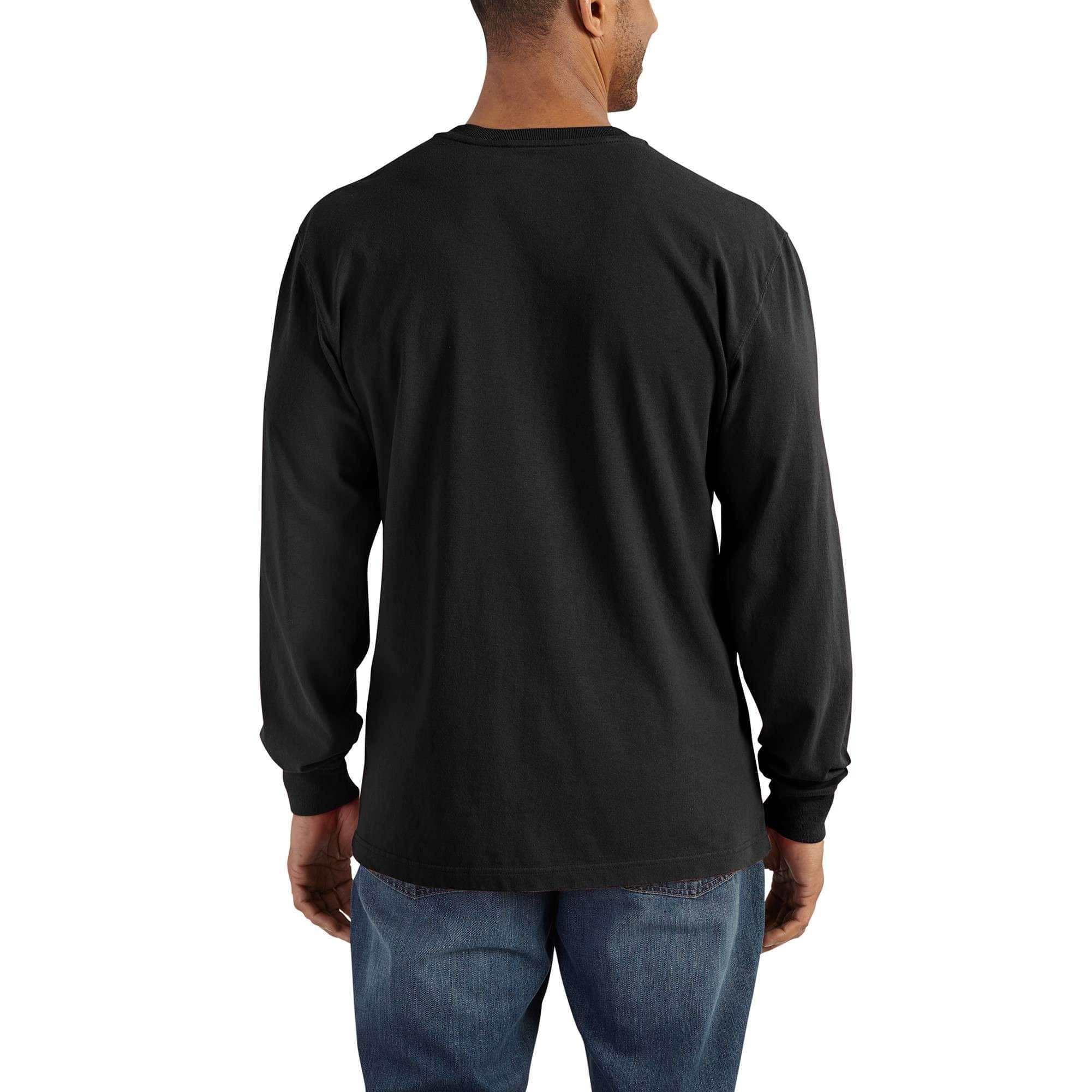 Loose Fit Heavyweight Long-Sleeve Pocket Henley T-Shirt