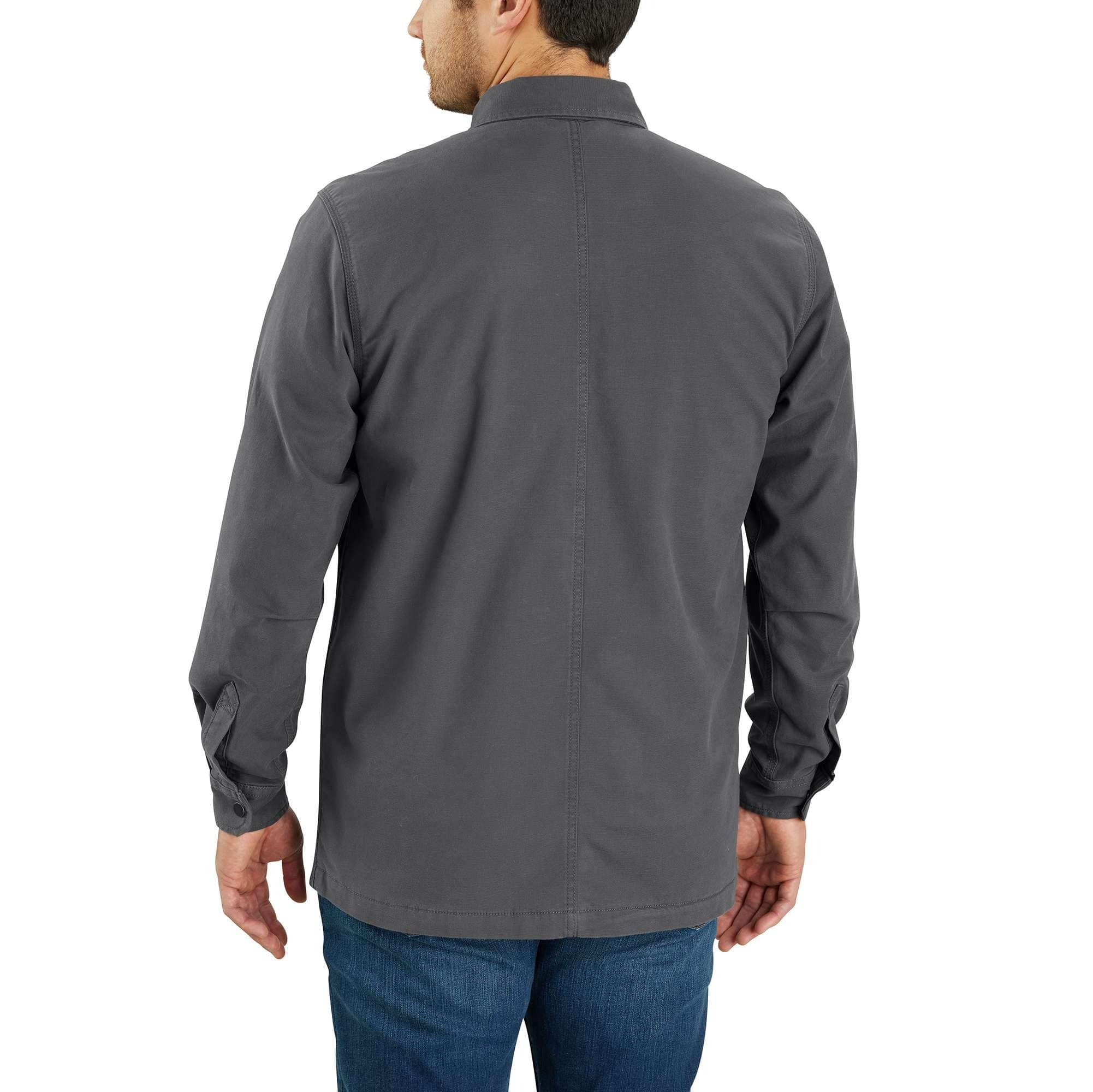 Rugged Flex Relaxed Fit Canvas Fleece-Lined Snap-Front Shirt Jac