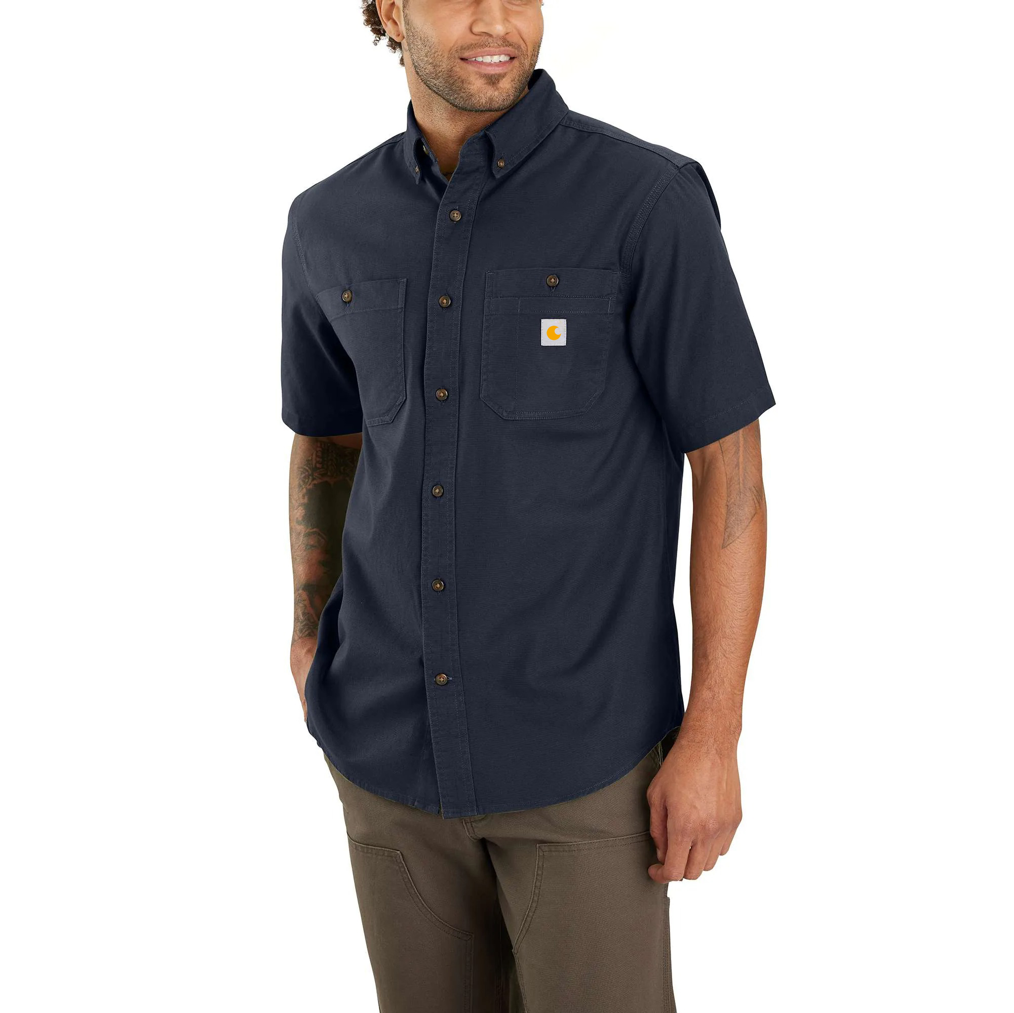 Rugged Flex Relaxed Fit Midweight Canvas Short-Sleeve Shirt