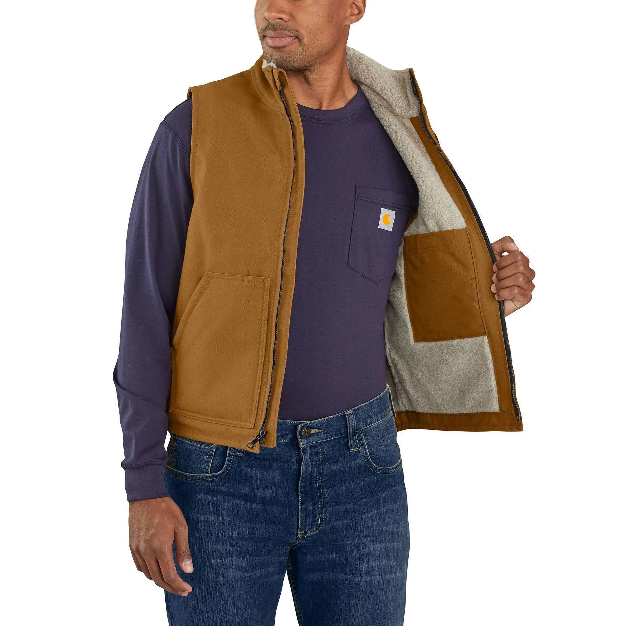 Flame-Resistant Duck Sherpa Lined Vest