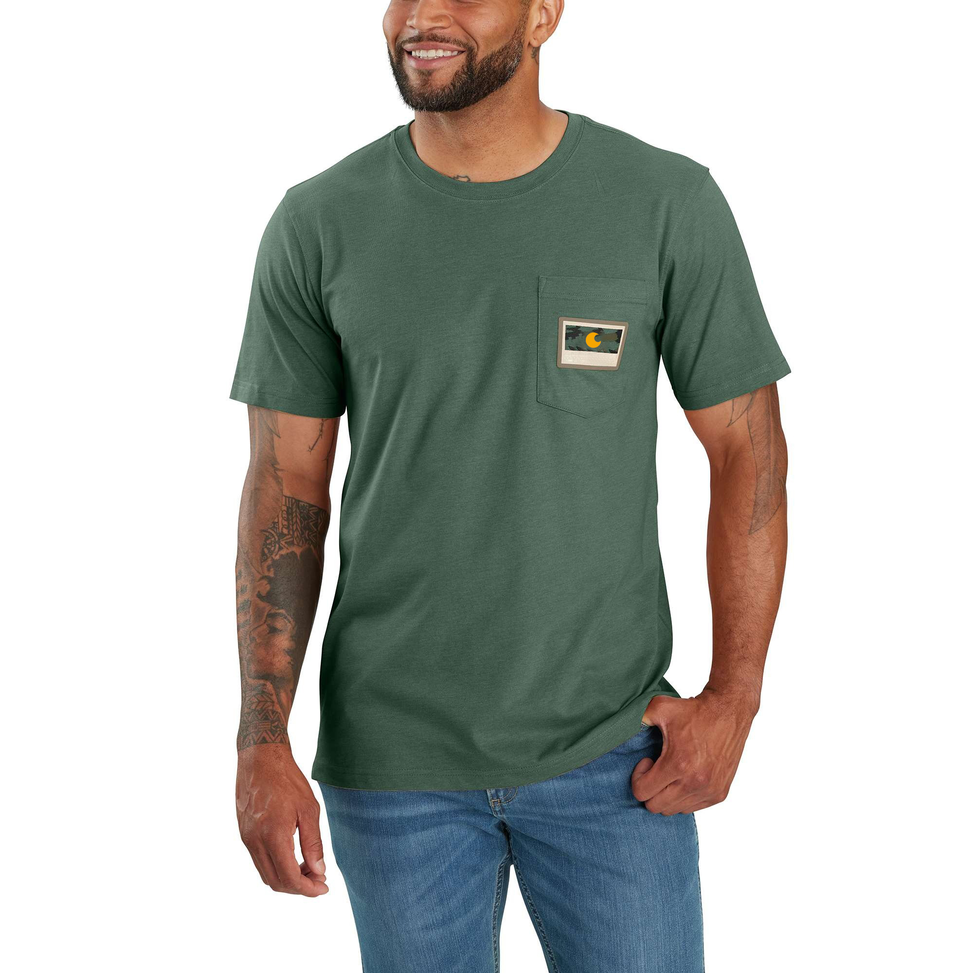 Relaxed Fit Lightweight Short-Sleeve Camo Graphic T-Shirt
