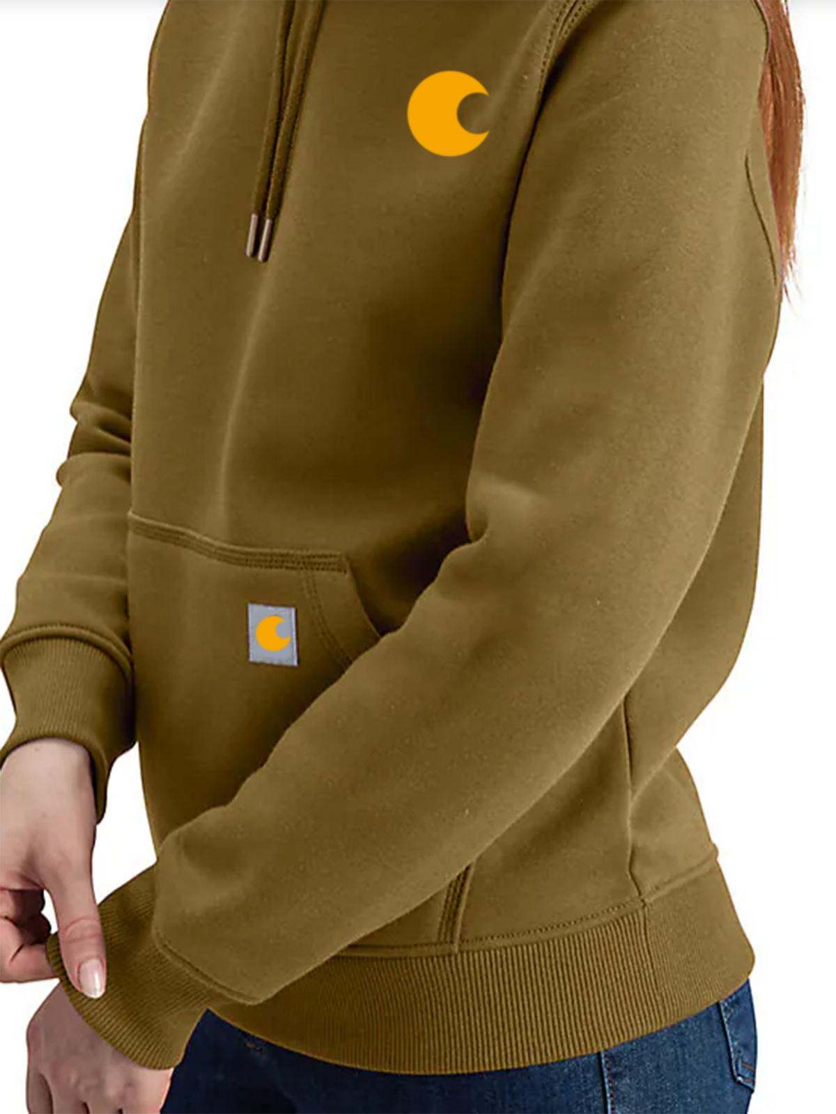 Women's Relaxed Fit Midweight Logo Sleeve Graphic Hoodie