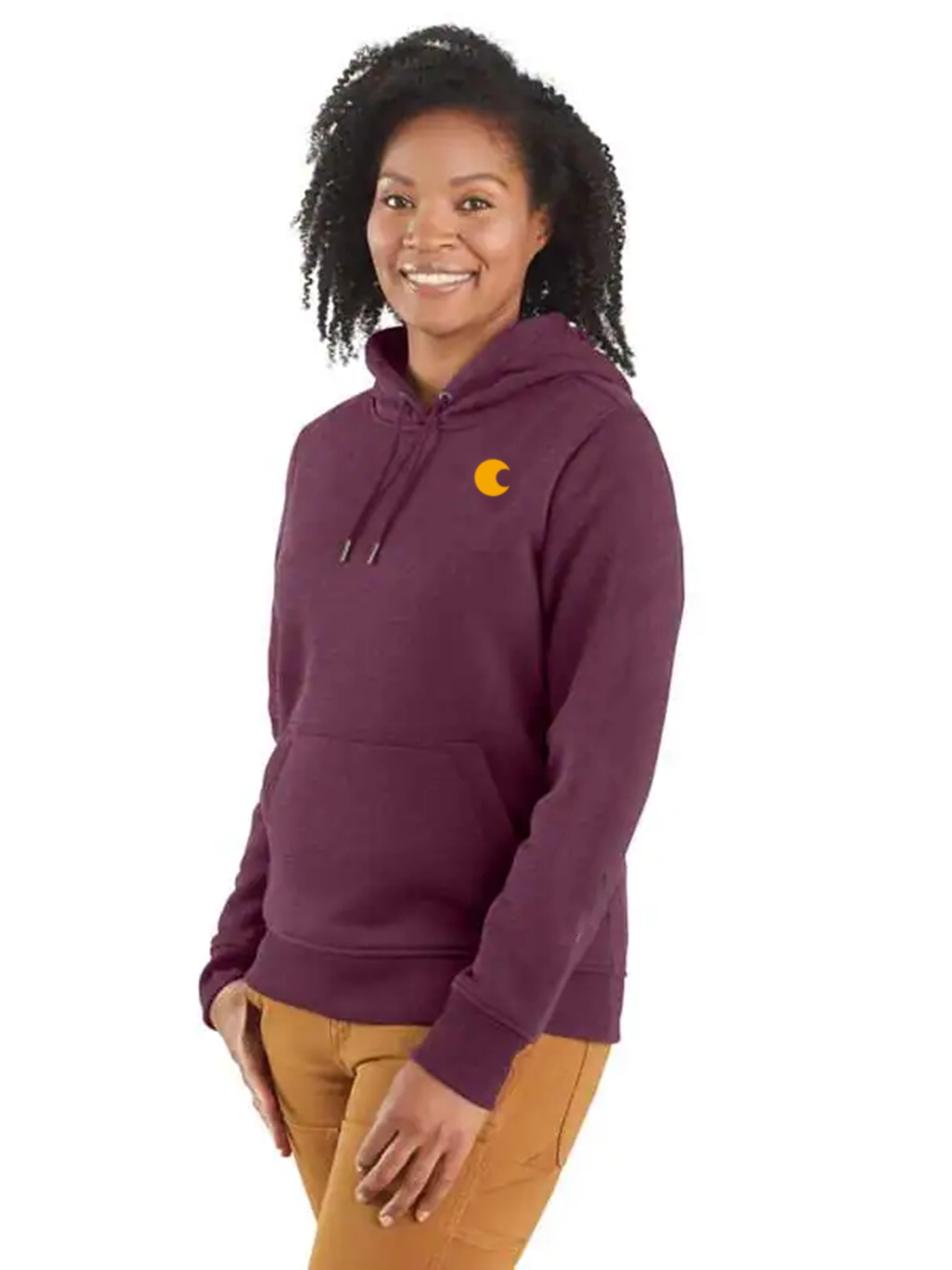 Women's Relaxed Fit Midweight Logo Sleeve Graphic Hoodie