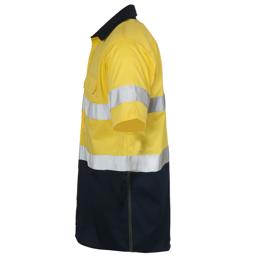100% Cotton Two Tone Short Sleeve Reflective Work Shirt