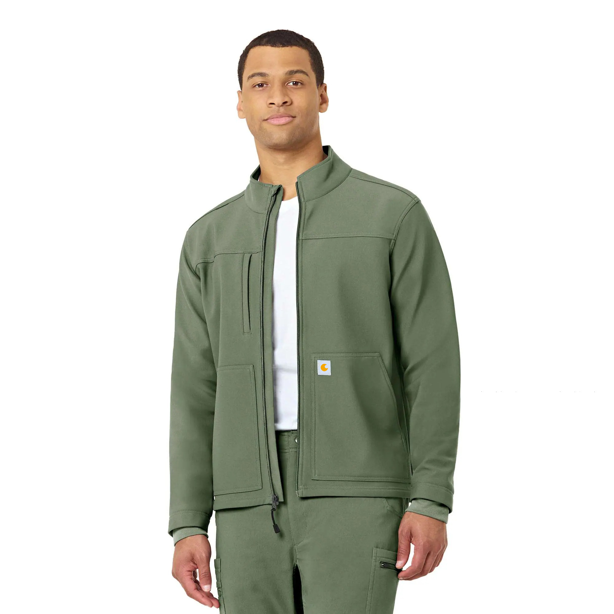 Rugged Flex Peak Bonded Fleece Scrub Jacket