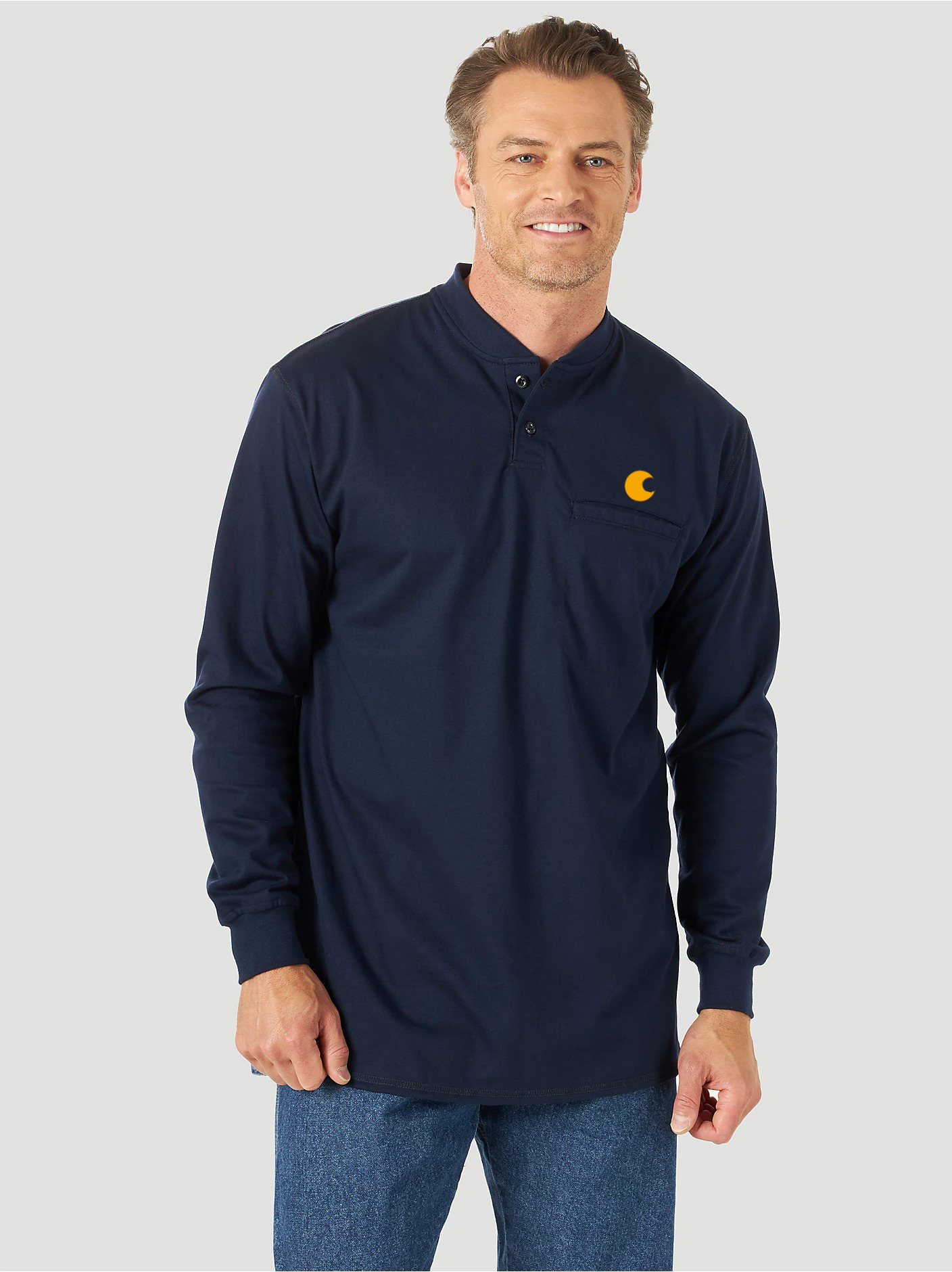 Flame-Resistant Long Sleeve Lightweight Henley