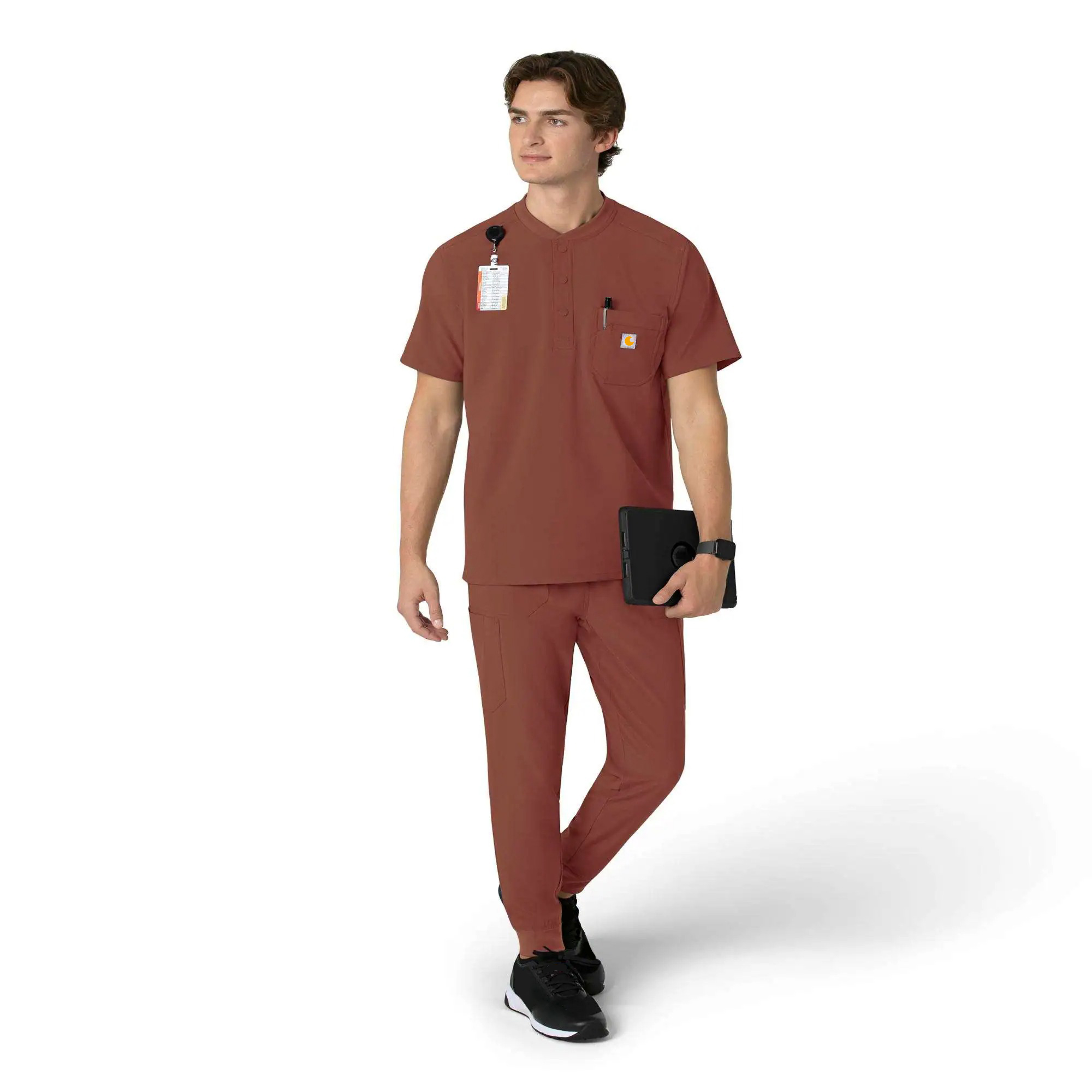 Force Cross-Flex Men's Henley Scrub Top