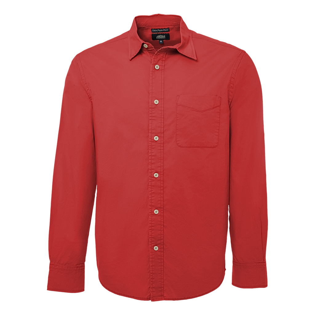 Cotton Poplin Stretch Long Sleeve Shirt