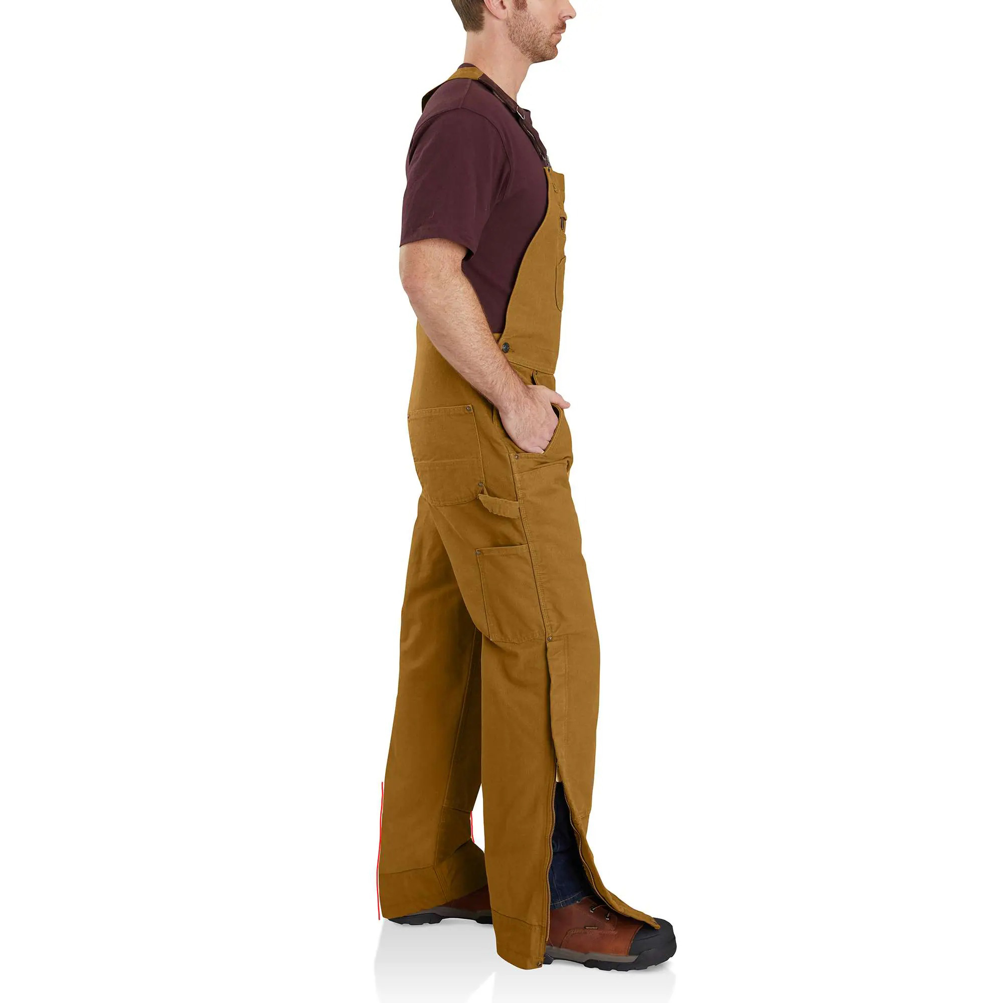 Men's Insulated Bib Overall - Loose Fit - Duck - 3 Warmest Rating
