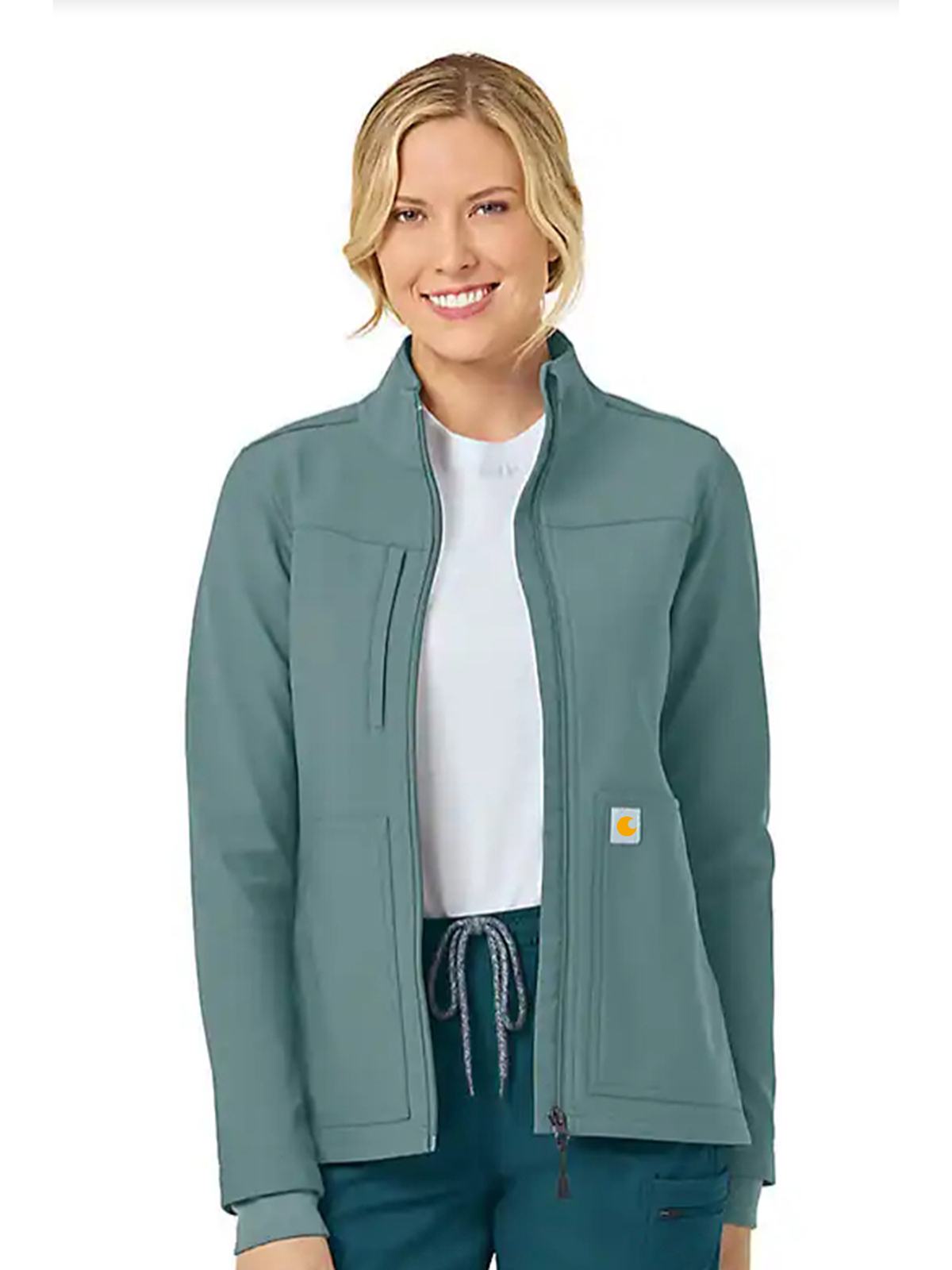 Women's Rugged Flex Peak Bonded Fleece Scrub Jacket