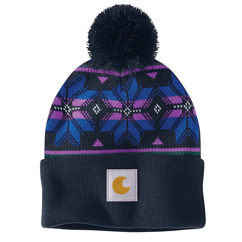 Women's Knit Pom Jacquard Beanie