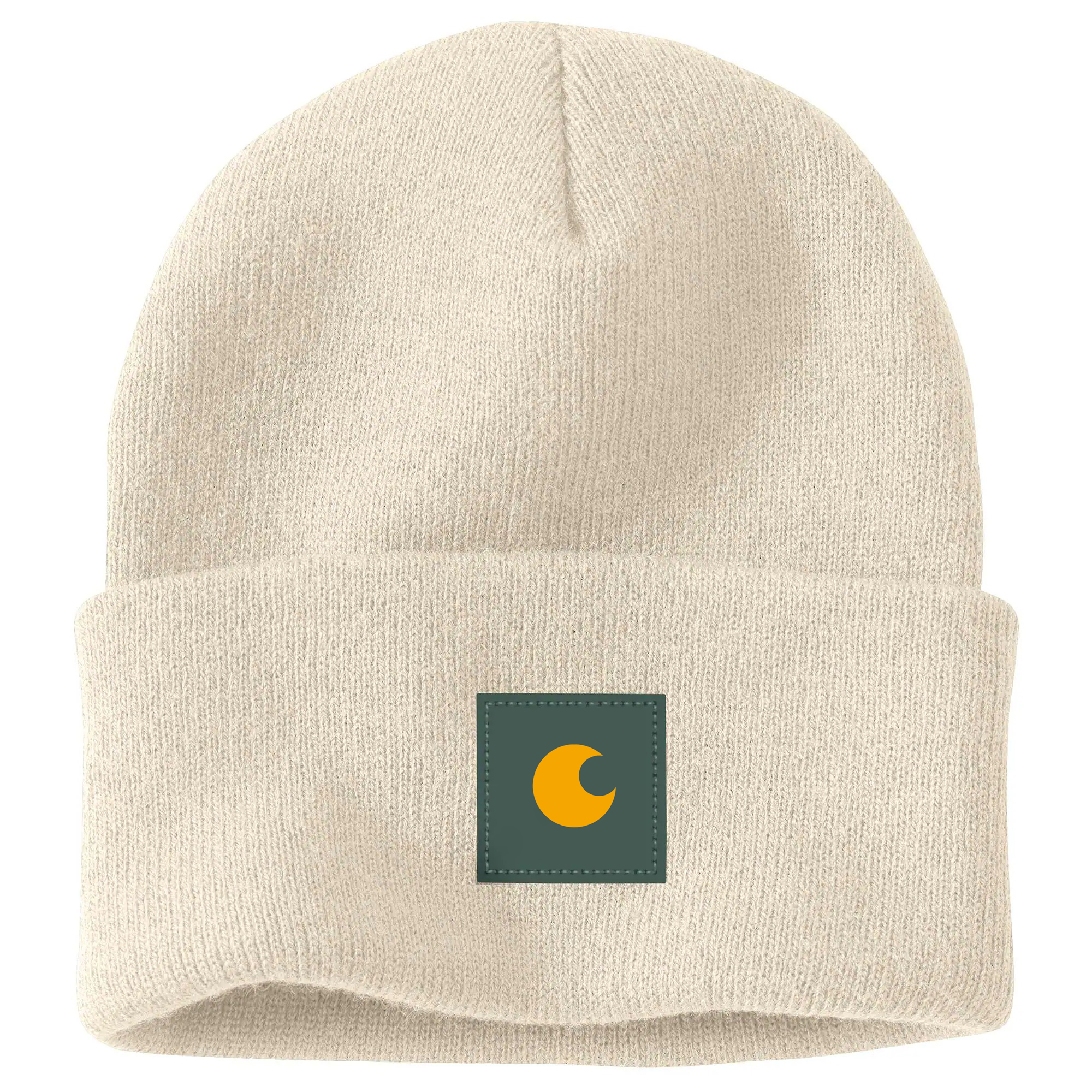 Knit Rubber Patch Beanie