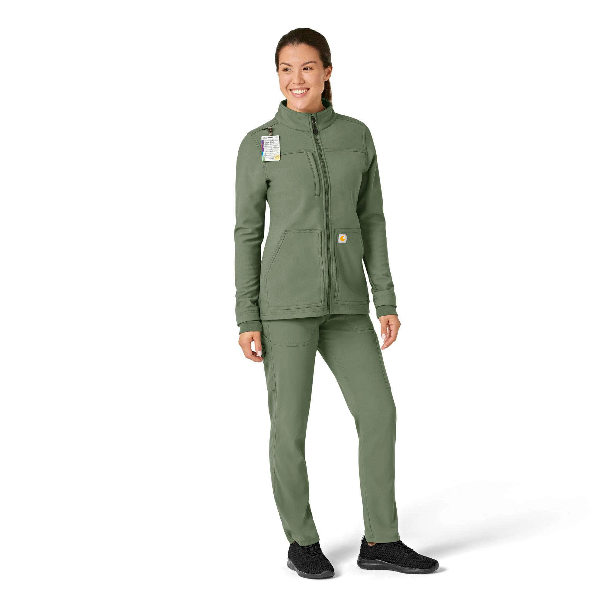 Women's Rugged Flex Peak Bonded Fleece Scrub Jacket