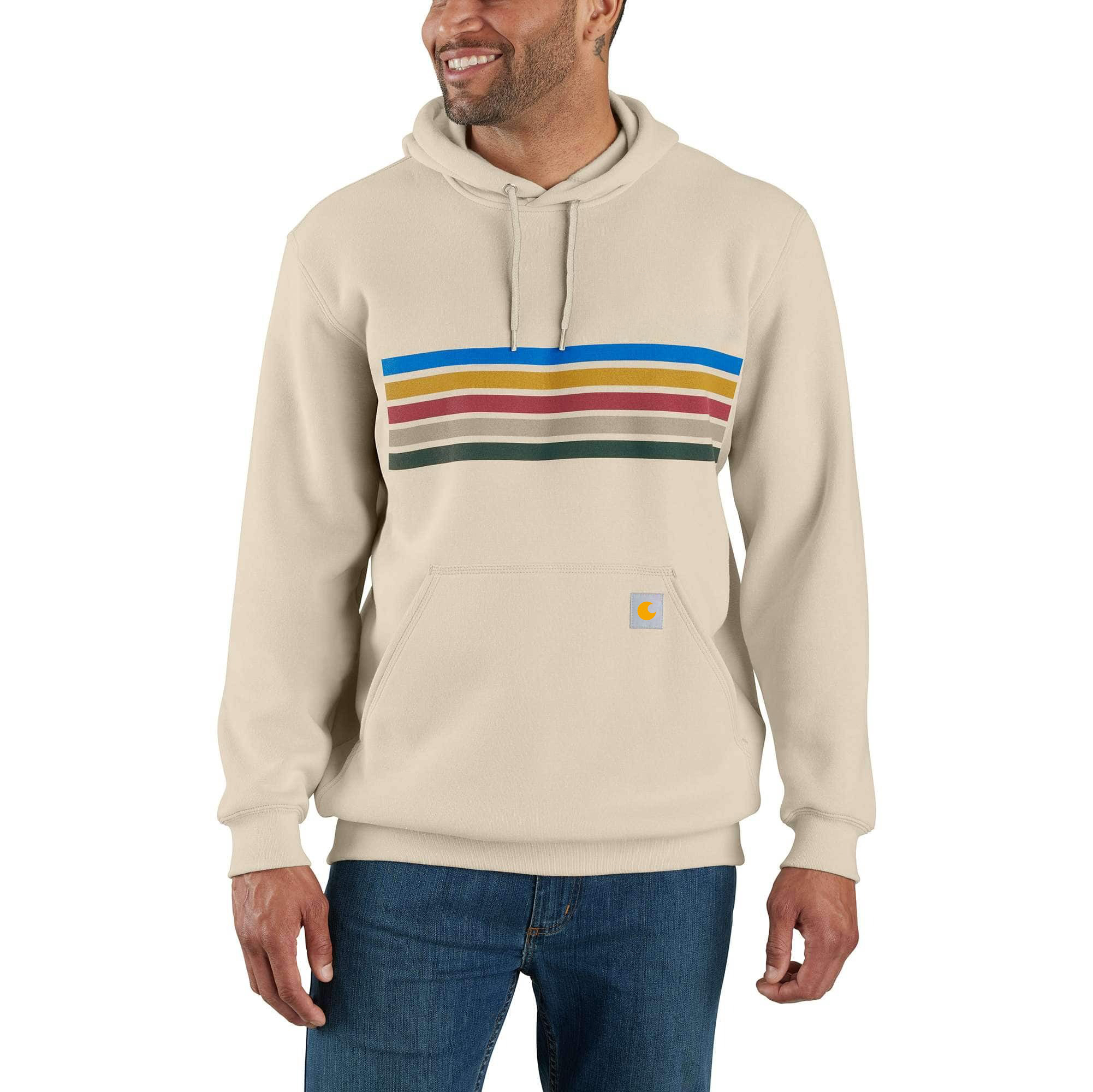 Loose Fit Midweight Stripe Graphic Sweatshirt
