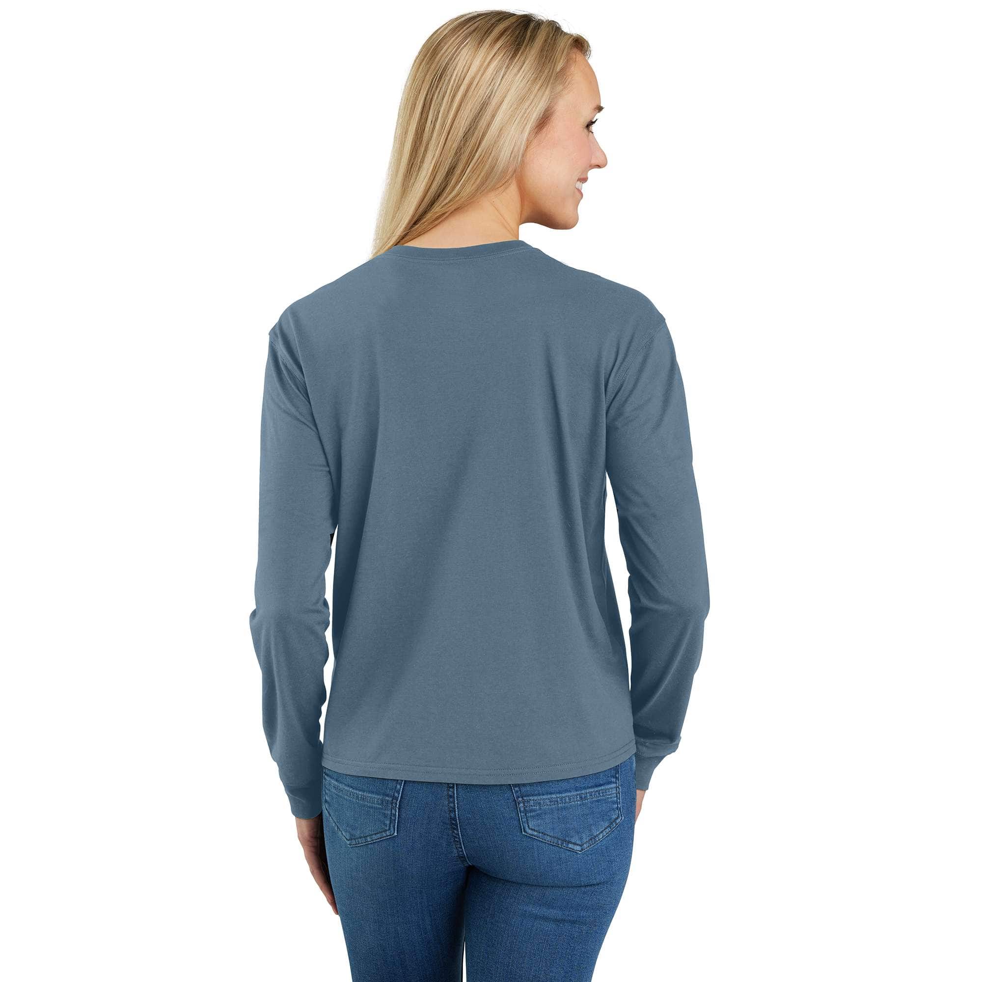 Women's TENCEL Fiber Series Loose Fit Long-Sleeve Crewneck Pocket T-Shirt