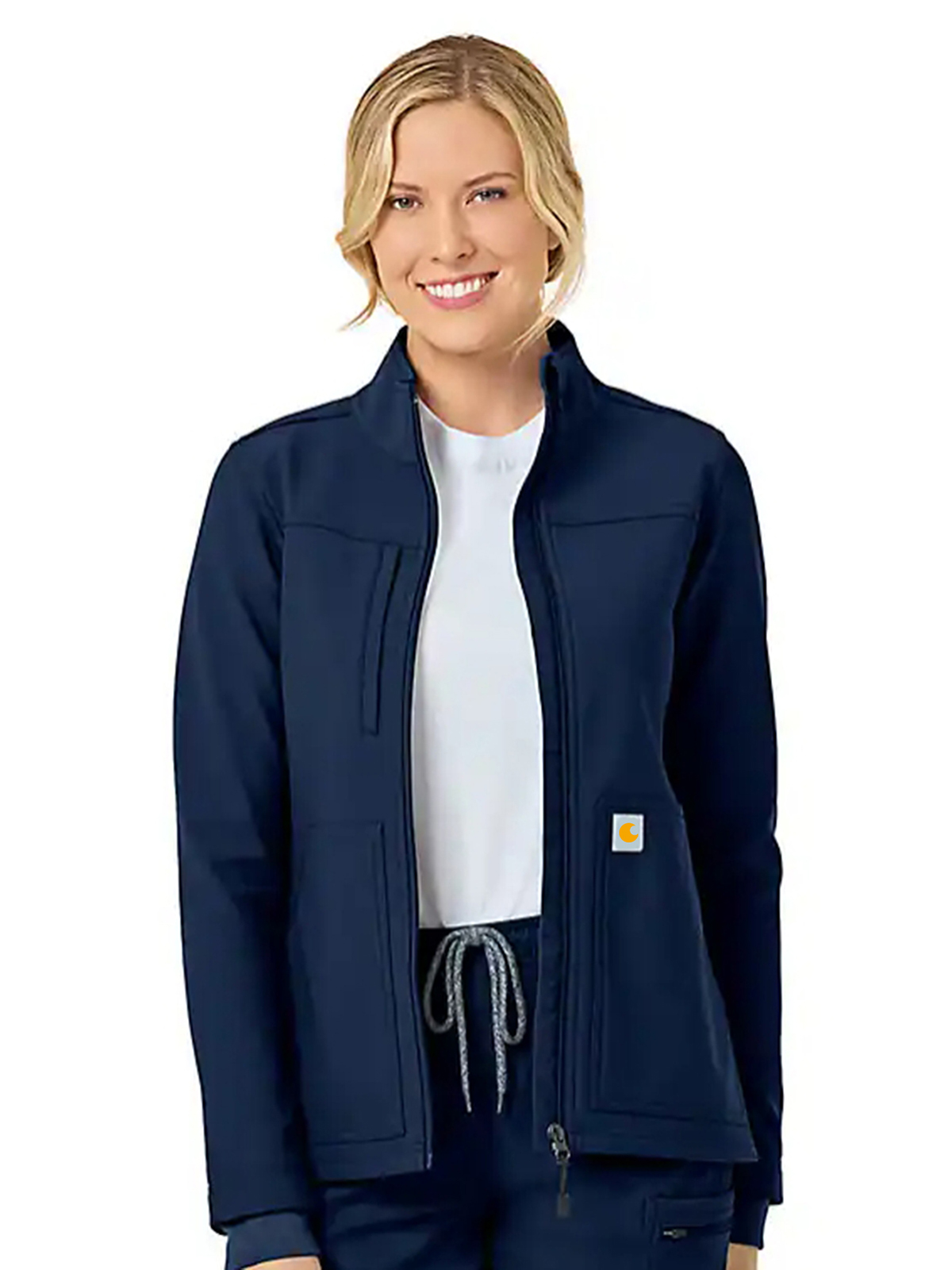 Women's Rugged Flex Peak Bonded Fleece Scrub Jacket