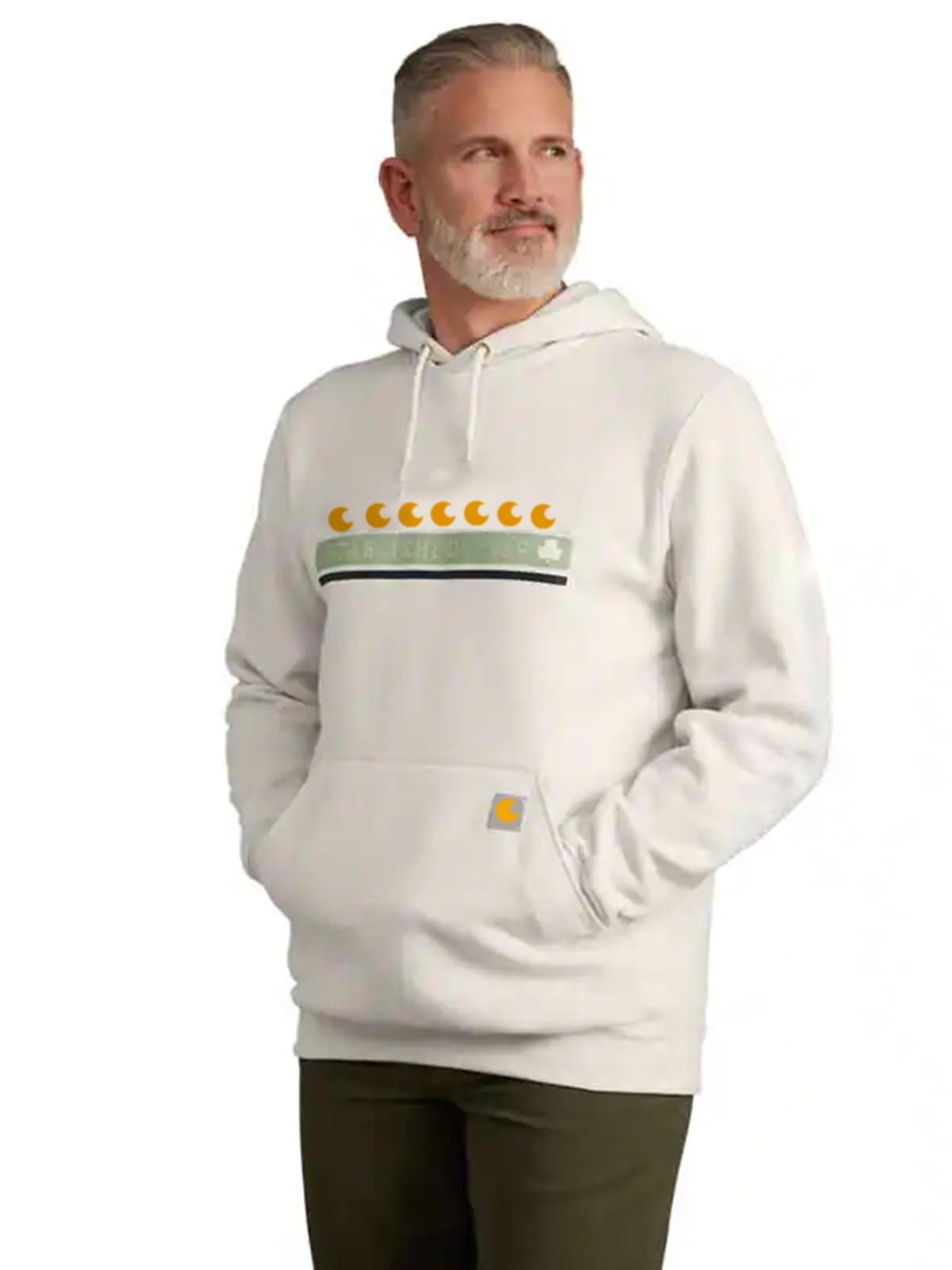 Loose Fit Midweight Hooded Shamrock Graphic Sweatshirt