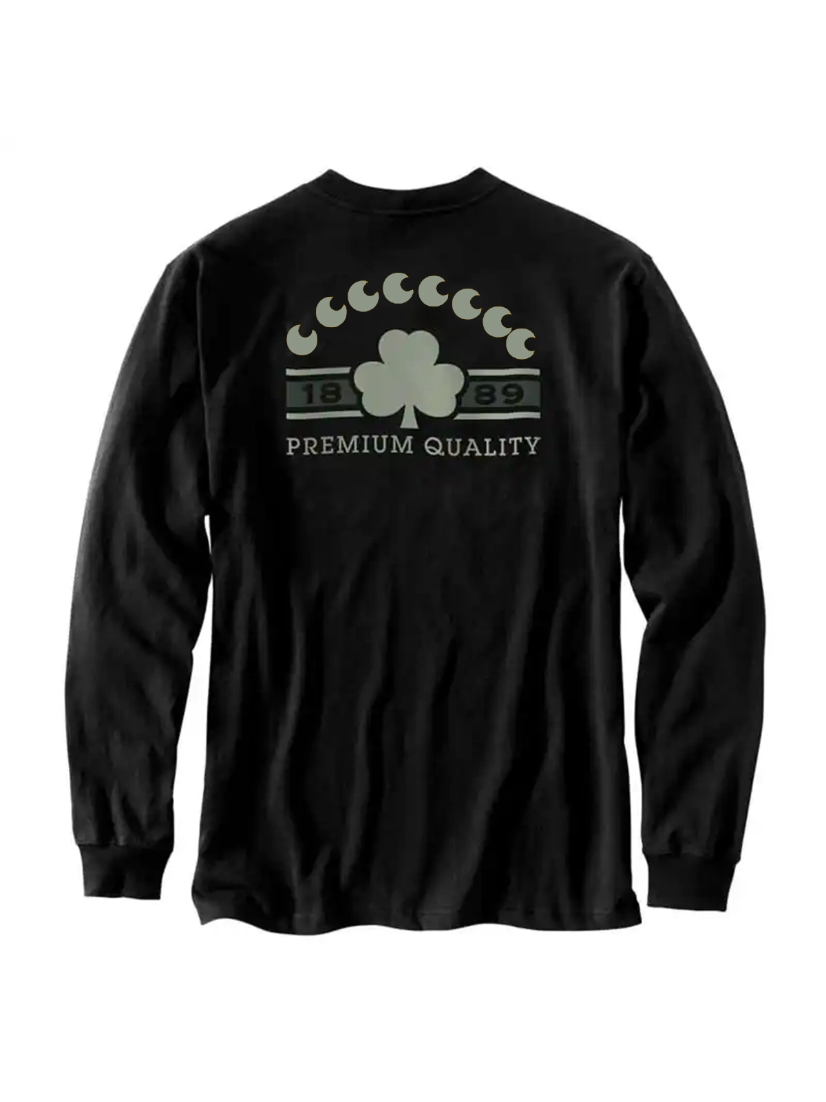 Loose Fit Heavyweight Long-Sleeve Shamrock Graphic T-Shirt