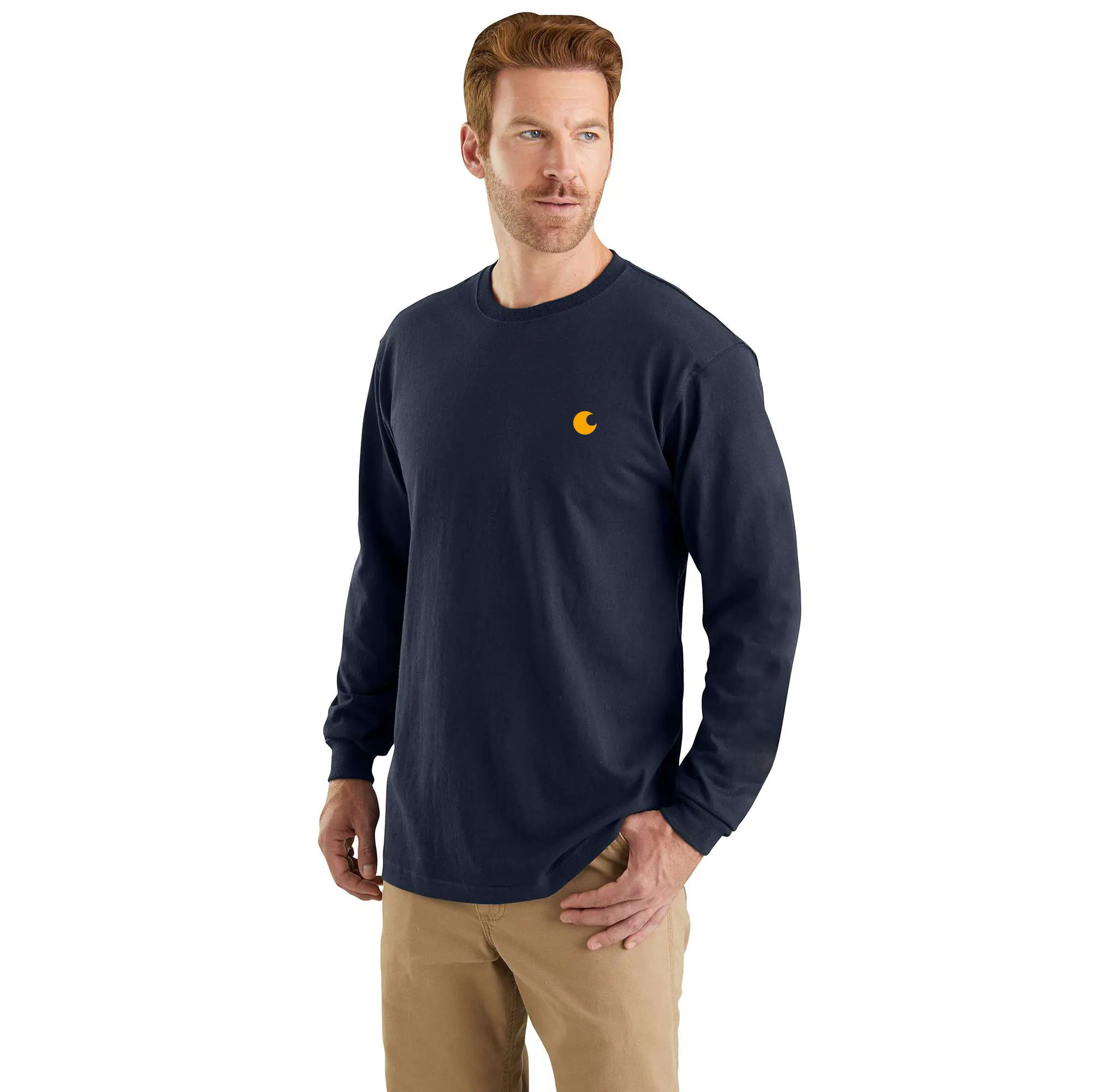 Loose Fit Heavyweight Long-Sleeve Logo Sleeve Graphic T-Shirt