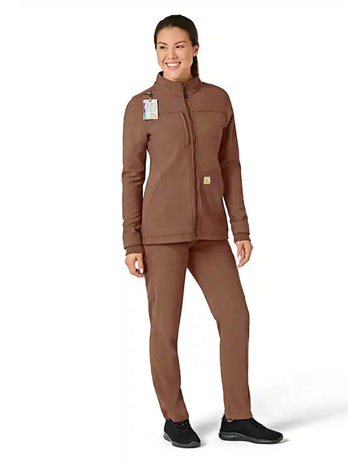 Women's Rugged Flex Peak Bonded Fleece Scrub Jacket