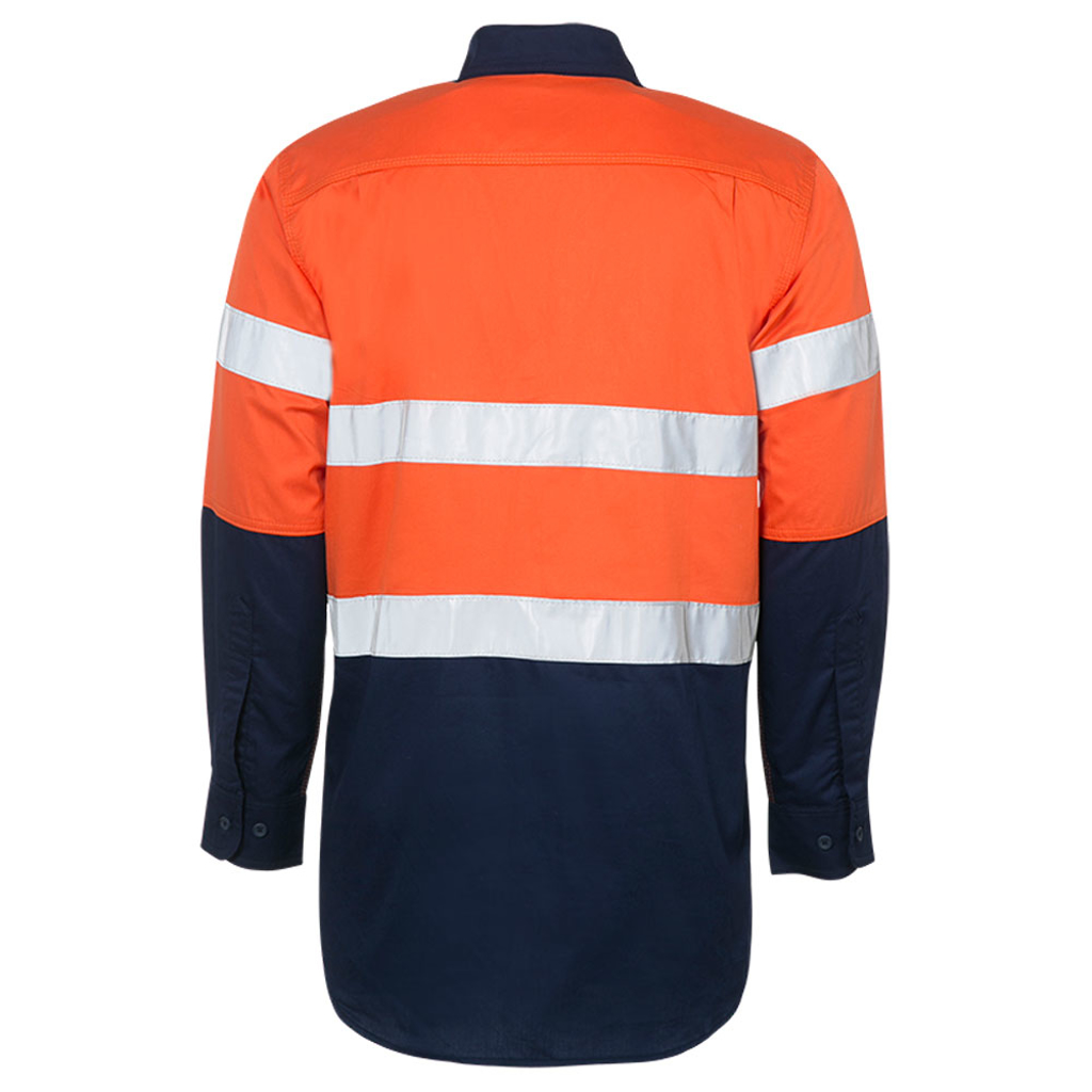 100% Cotton Two Tone Long Sleeve Reflective Work Shirt