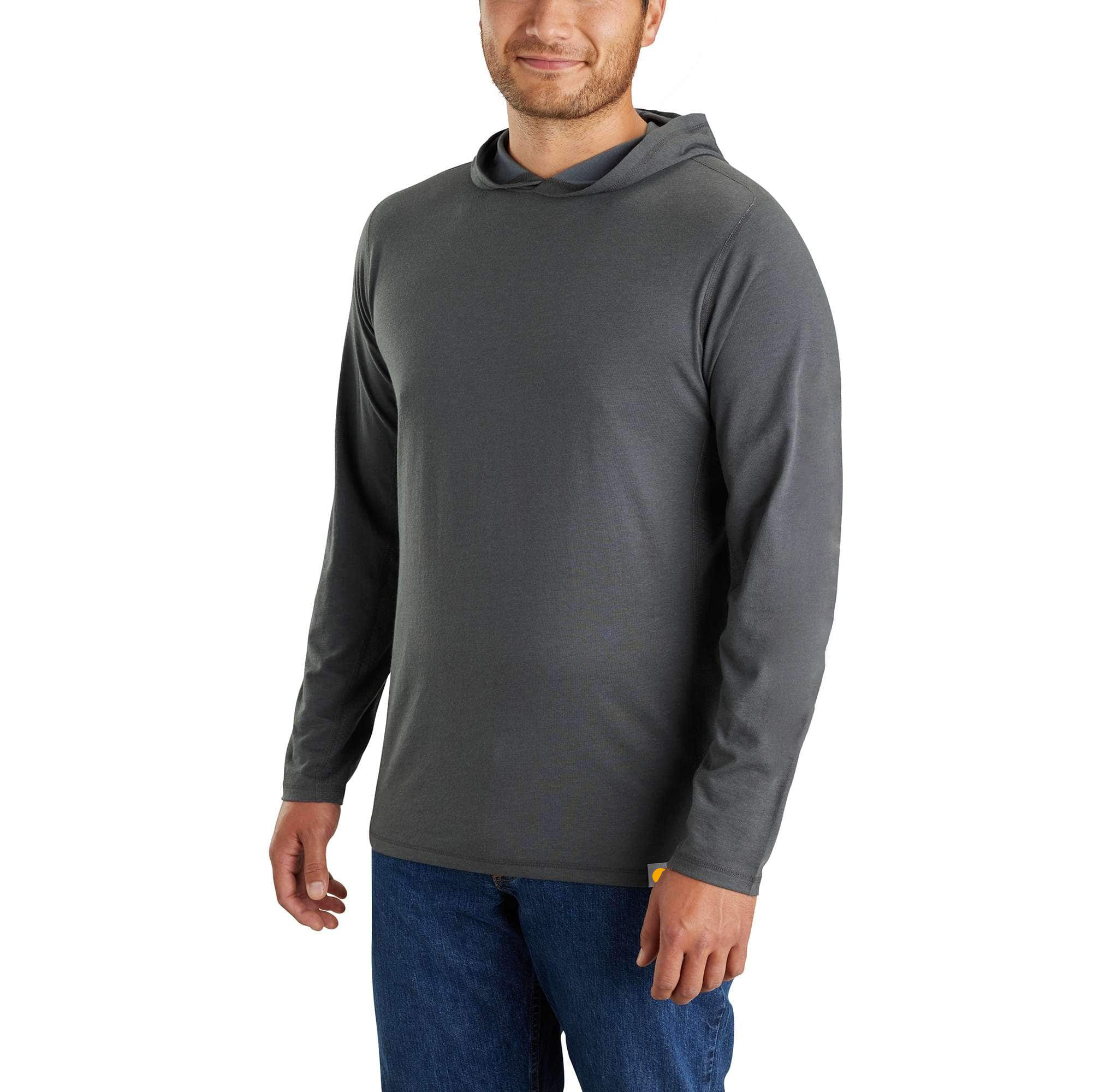 Force Relaxed Fit Long-Sleeve Logo Graphic Hooded T-Shirt