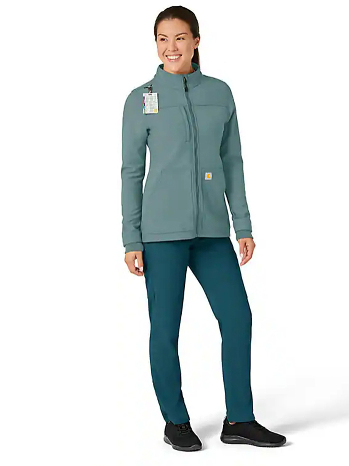 Women's Rugged Flex Peak Bonded Fleece Scrub Jacket