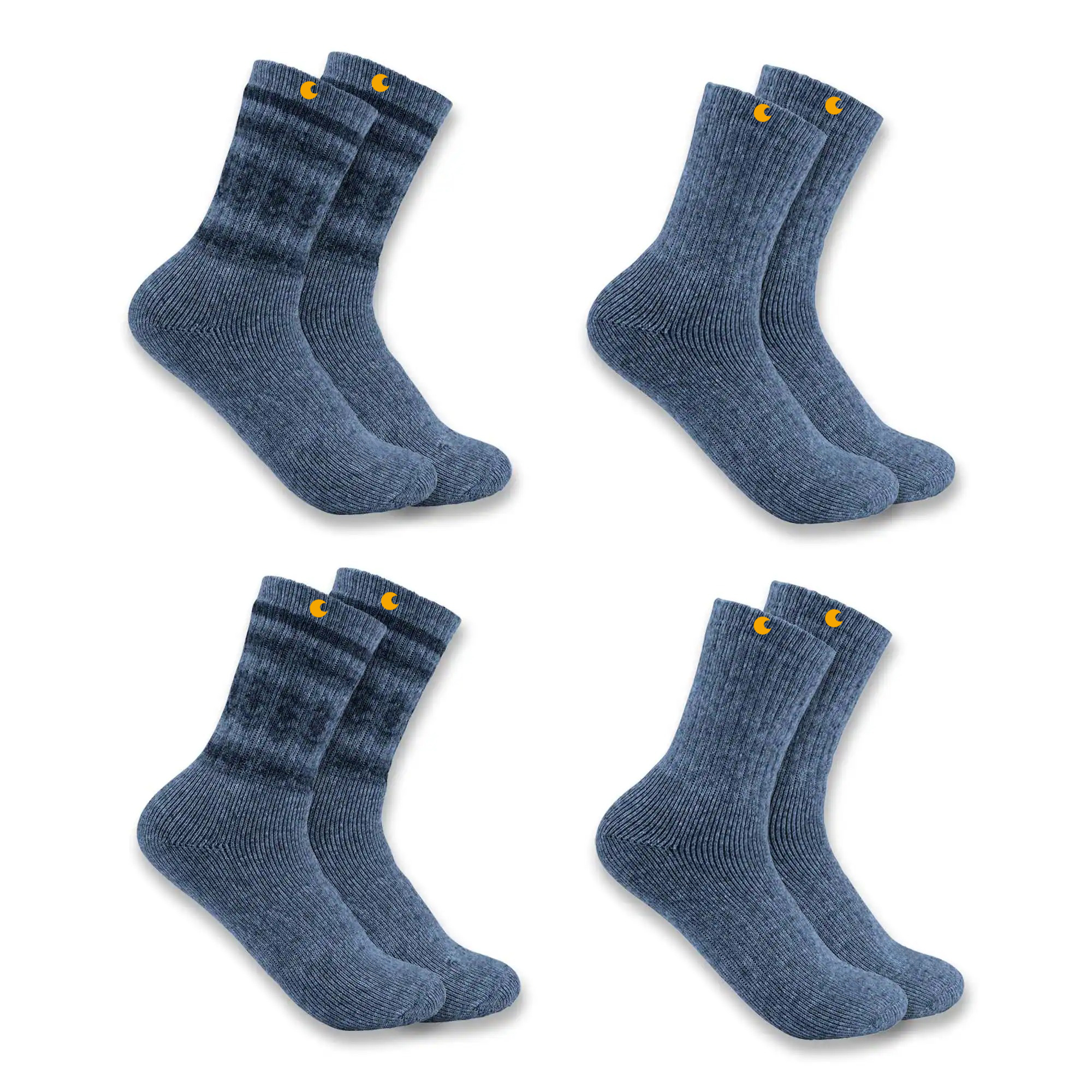 Women's Heavyweight Synthetic-Wool Blend Crew Sock 4-Pack