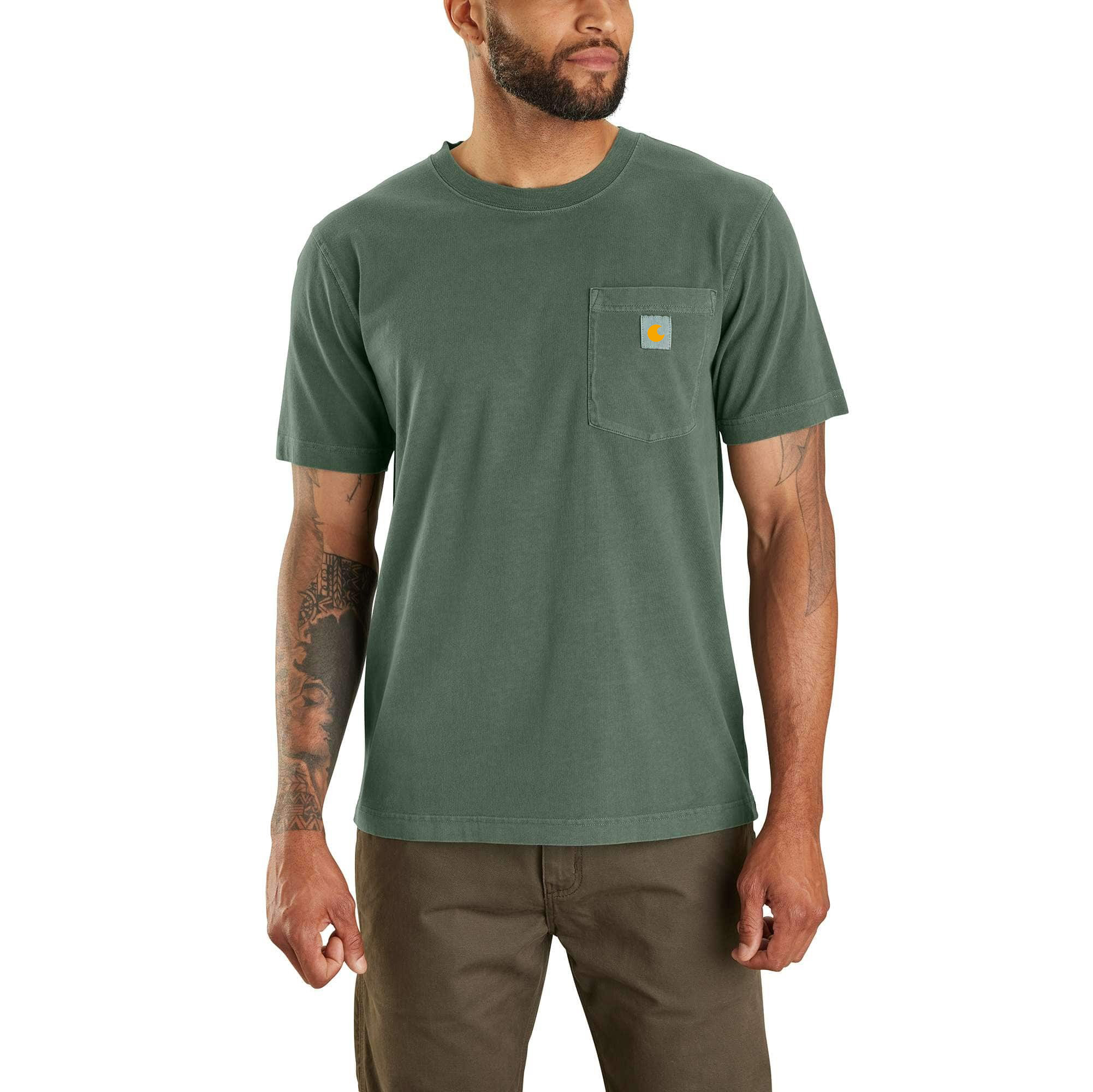 Re-Engineered Relaxed Fit Lightweight Short-Sleeve Garment Dyed Pocket T-Shirt