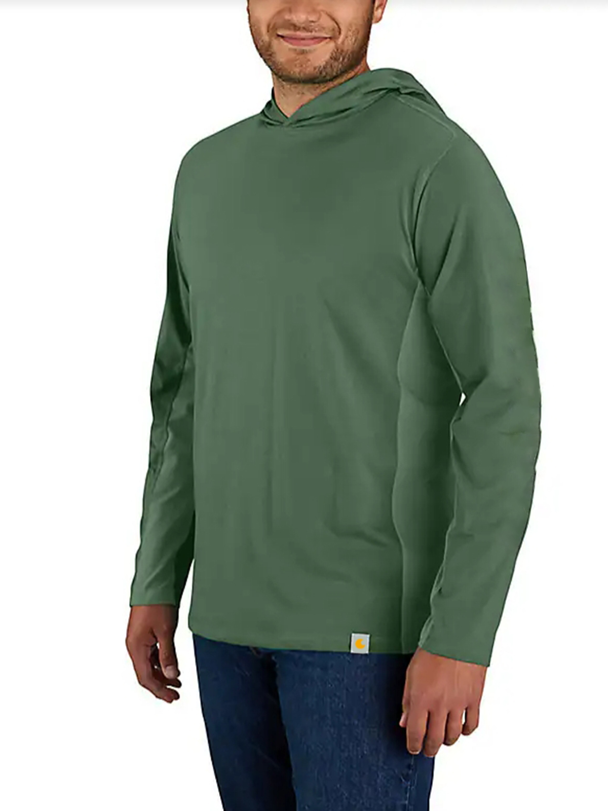 Relaxed Fit Long-Sleeve Logo Graphic Hooded T-Shirtt