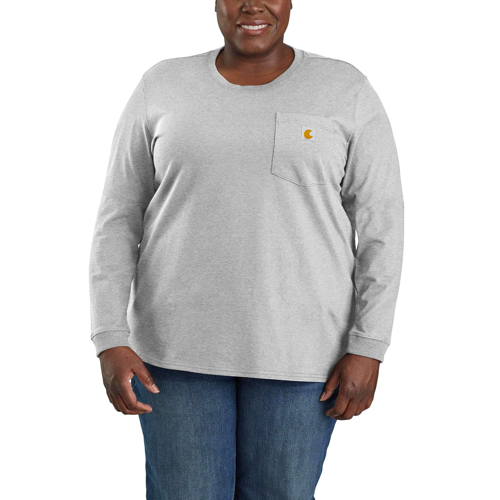 Women's Loose Fit Heavyweight Long-Sleeve Pocket T-Shirt