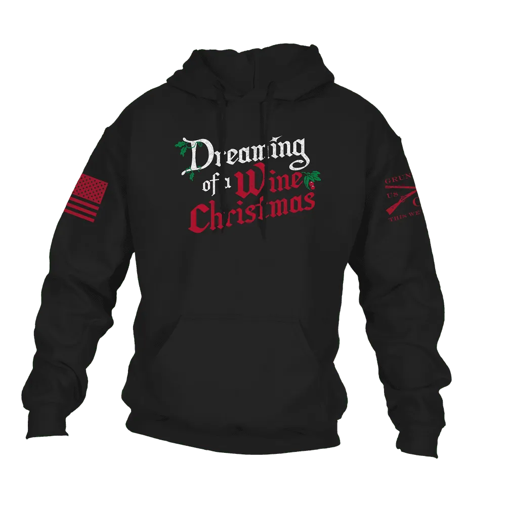 Women's Wine Christmas Hoodie - Black