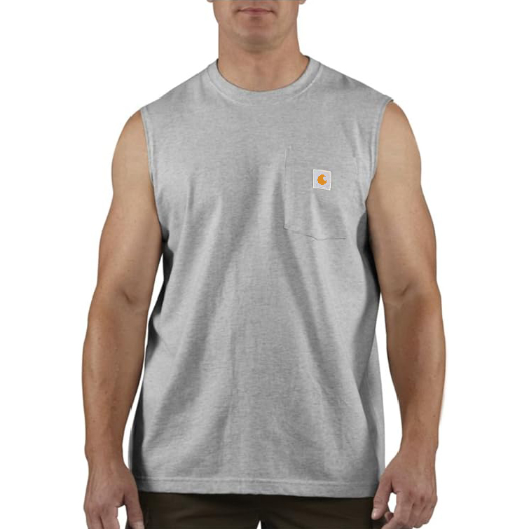 Men's Relaxed Fit Heavyweight Sleeveless Pocket T-Shirt