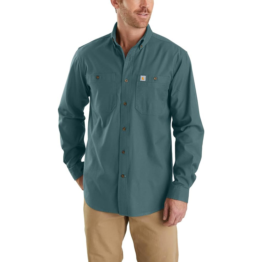 Men's Rugged Flex Relaxed Fit Midweight Canvas Long-Sleeve Shirt