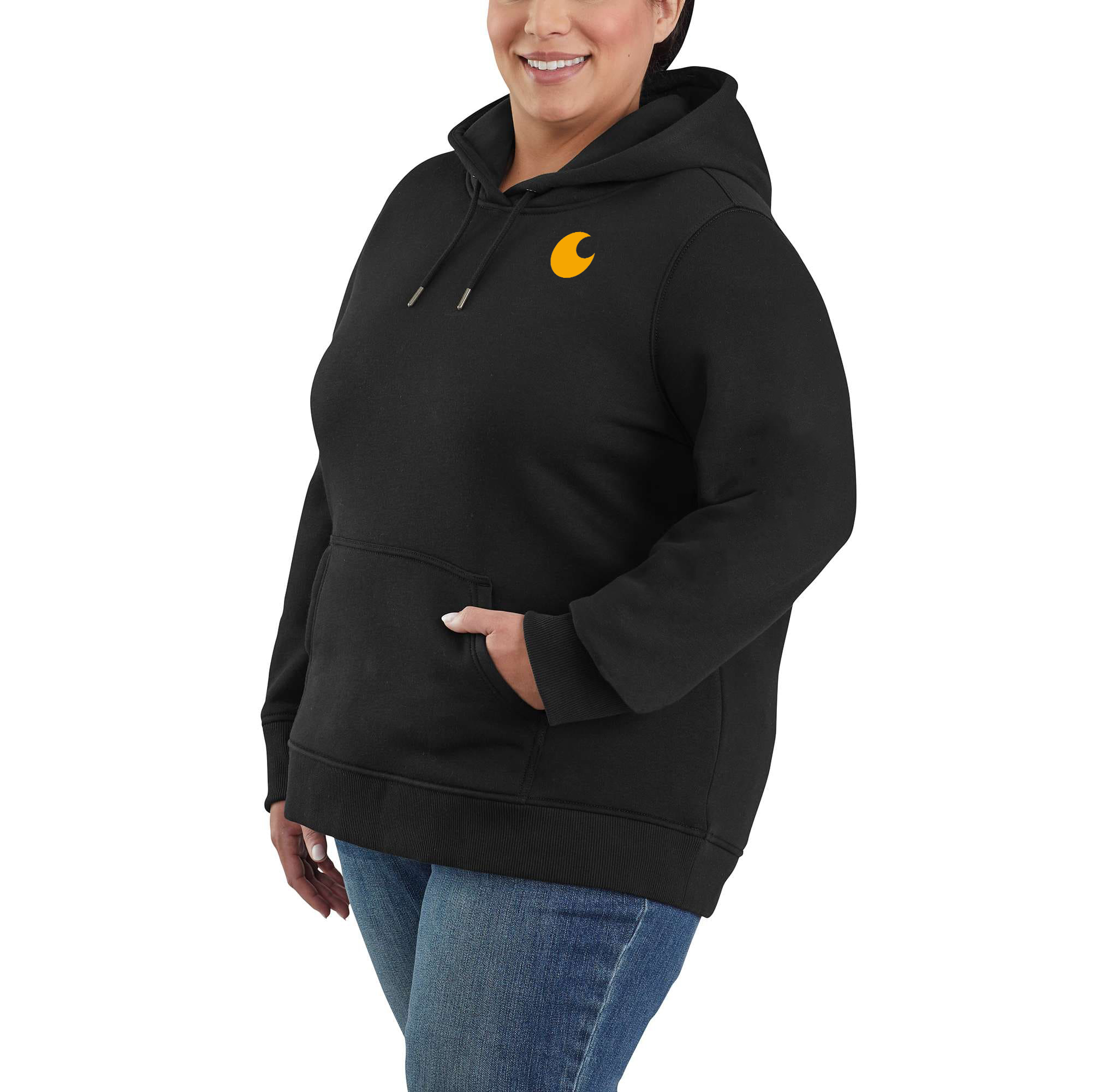 Women's Relaxed Fit Midweight Logo Sleeve Graphic Hoodie