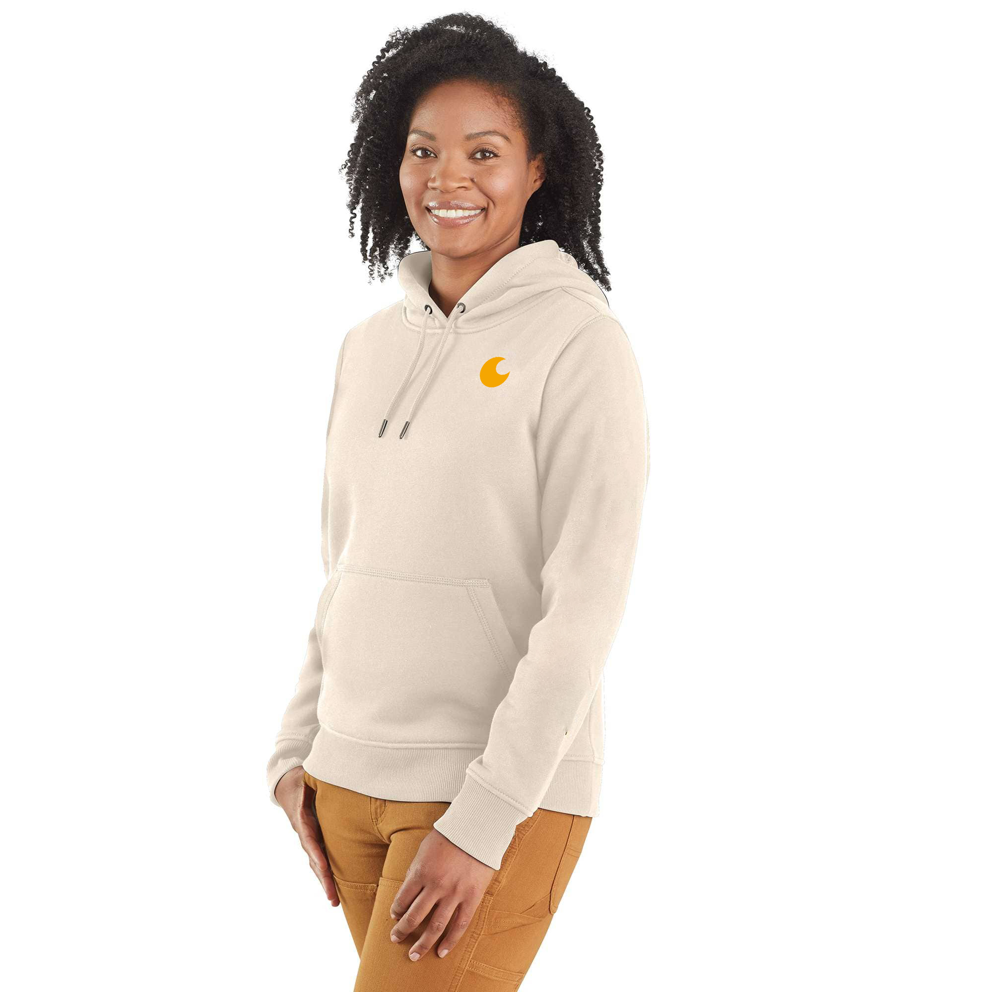 Women's Relaxed Fit Midweight Logo Sleeve Graphic Hoodie