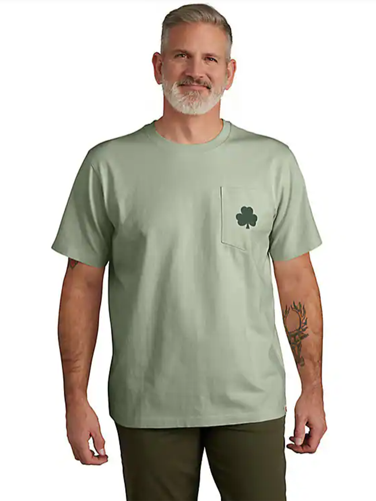 Relaxed Fit Heavyweight Short-Sleeve Pocket Shamrock Graphic T-Shirt