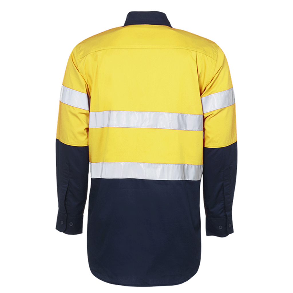 100% Cotton Two Tone Long Sleeve Reflective Work Shirt