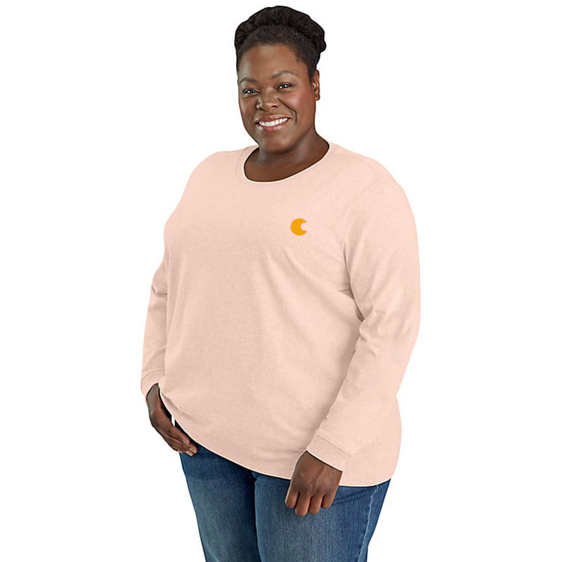 Women's Loose Fit Heavyweight Long-Sleeve Logo Sleeve Graphic T-Shirt