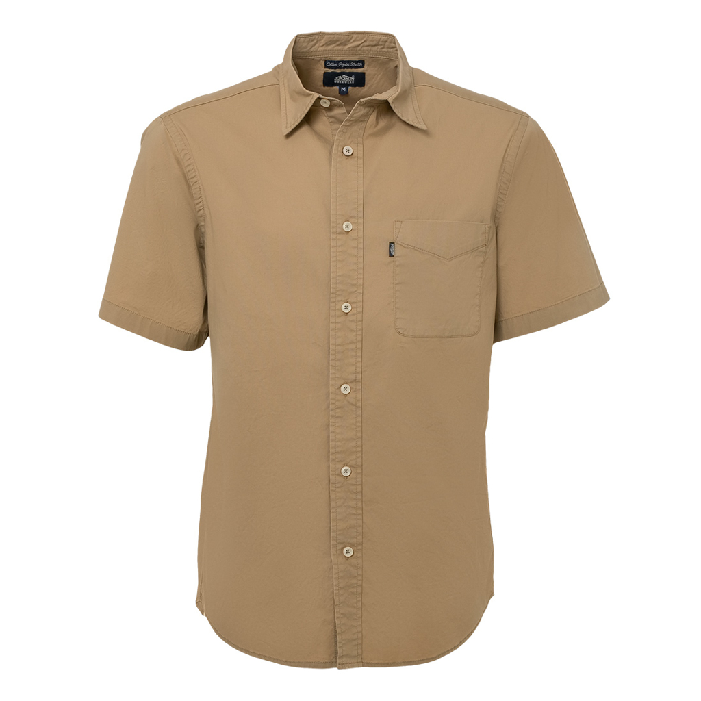 Cotton Poplin Stretch Short Sleeve Shirt