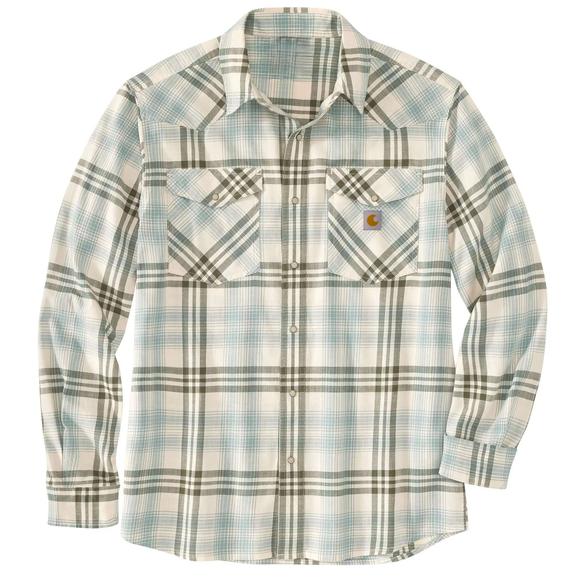 Montana Rugged Flex Relaxed Fit Lightweight Long-Sleeve Snap-Front Plaid Shirt