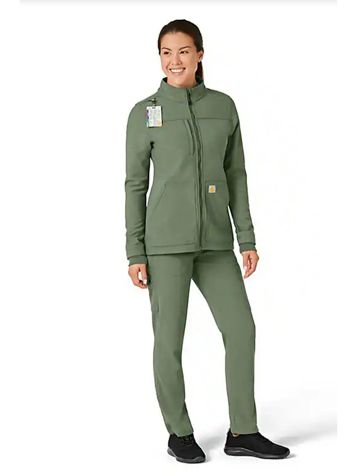 Women's Rugged Flex Peak Bonded Fleece Scrub Jacket