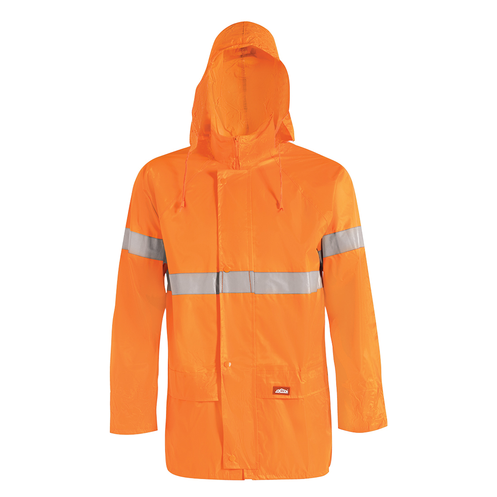 High Viz Rain Jacket with Reflective Tape