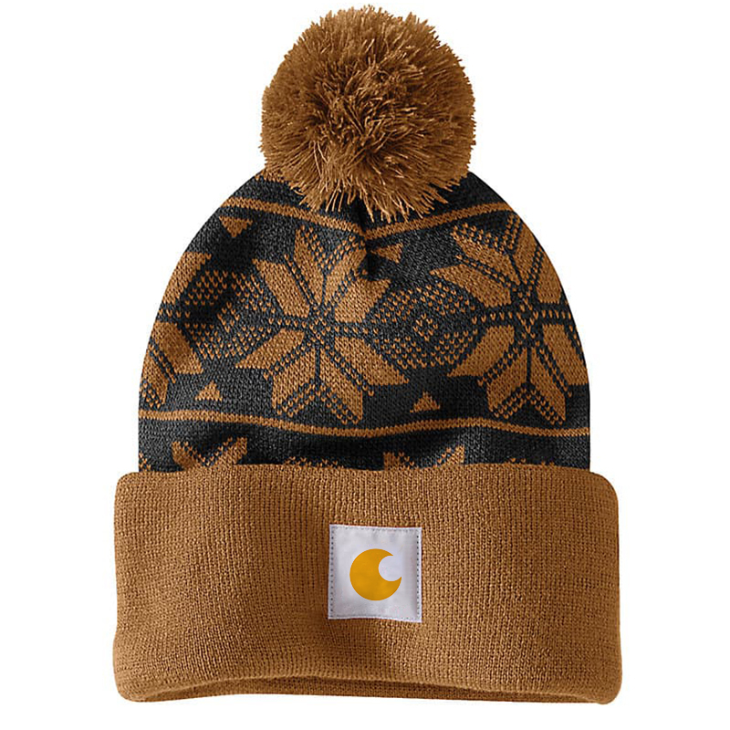 Women's Knit Pom Jacquard Beanie